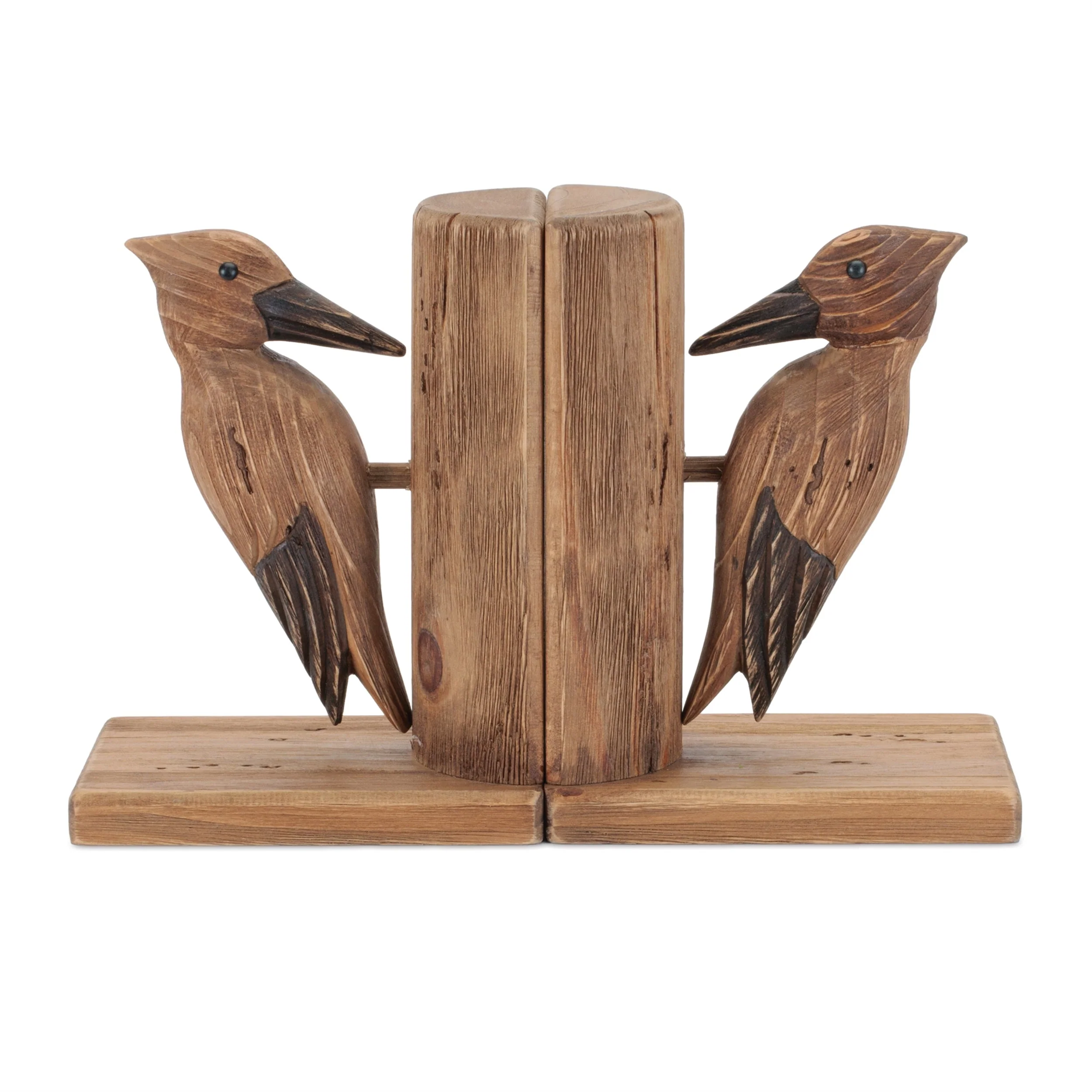 Pine Wood Woodpecker Bird Bookend (Set of 2) - Image 3