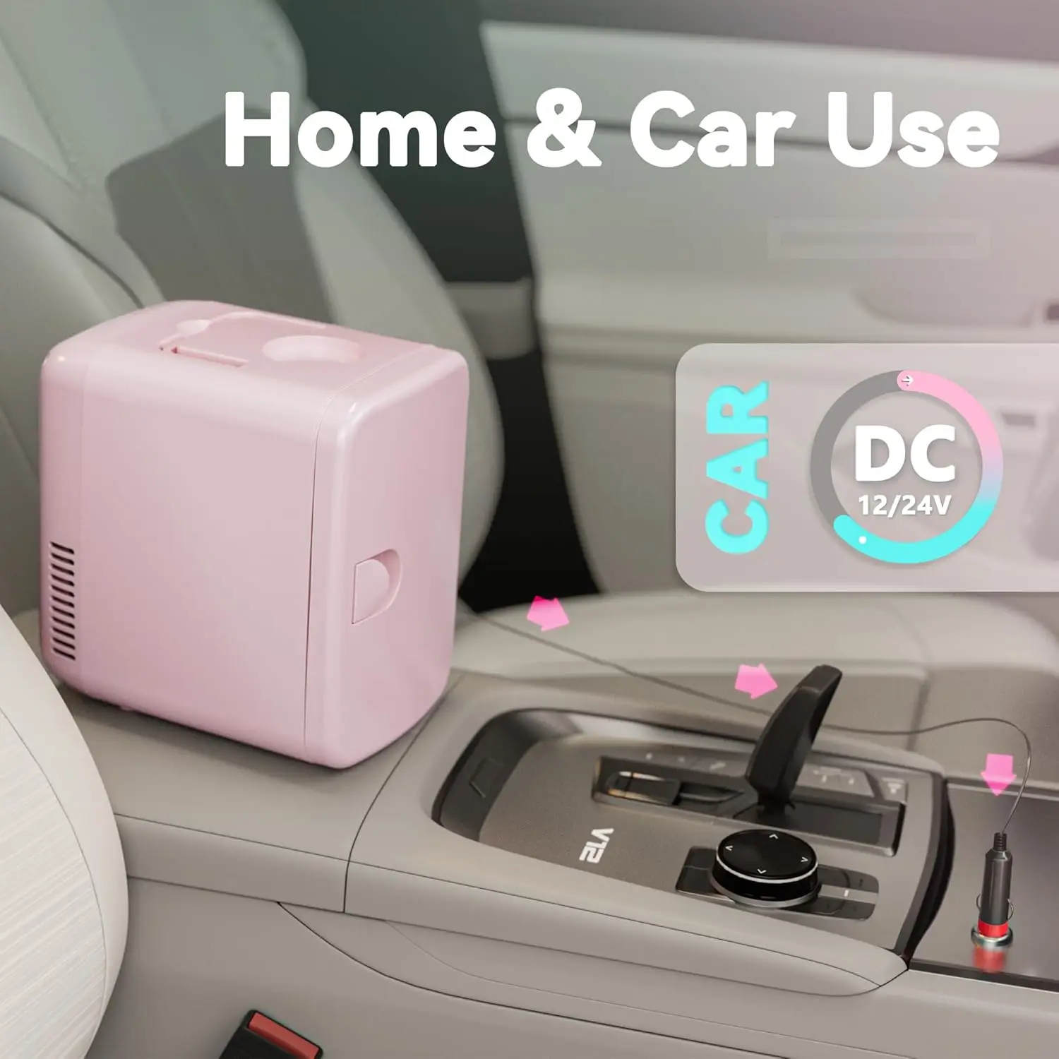 Pink 4L Mini Fridge Portable AC/DC Skincare Cosmetics Beverage Cooler - Image 4