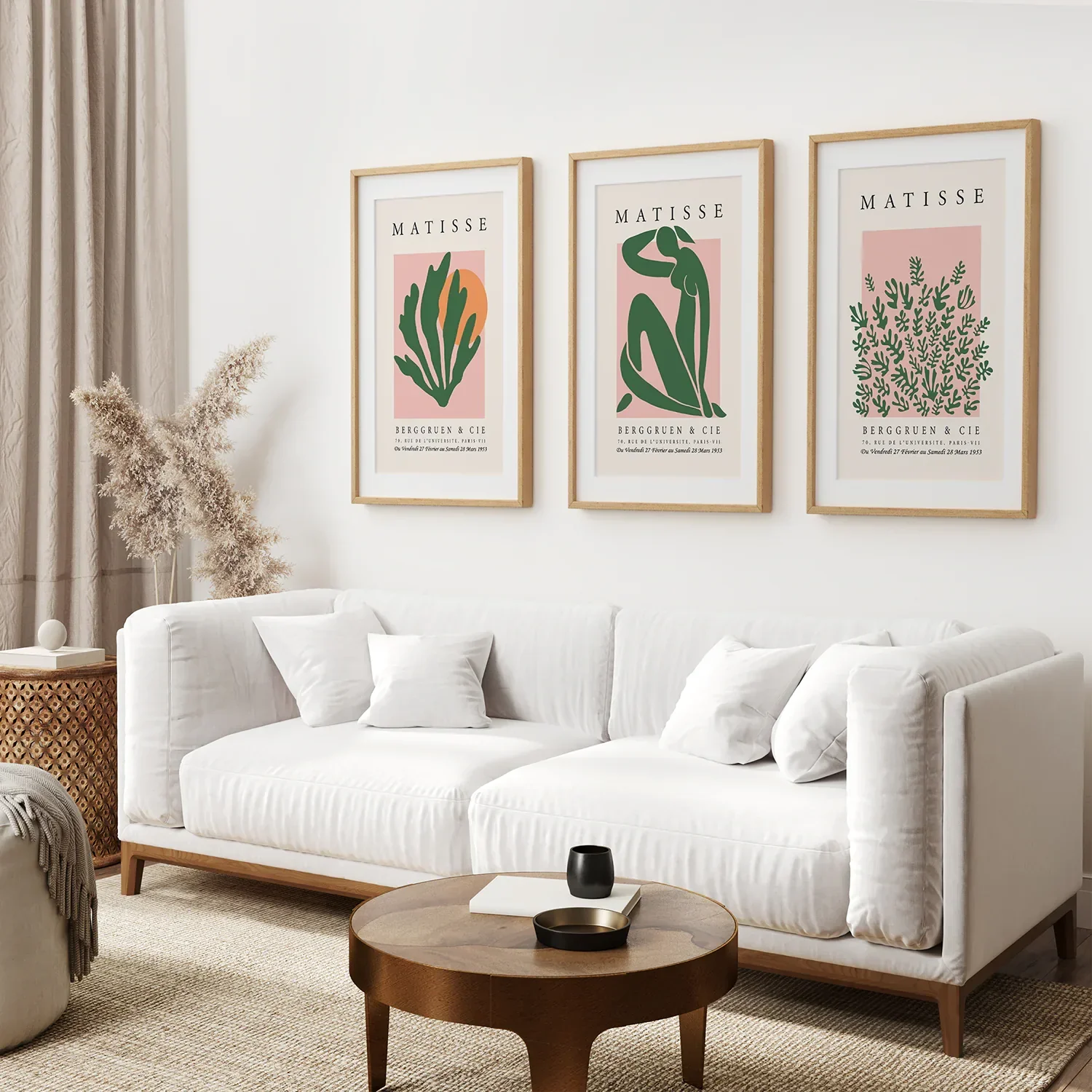 Pink Green Matisse Abstract Wall Prints Set - Image 3