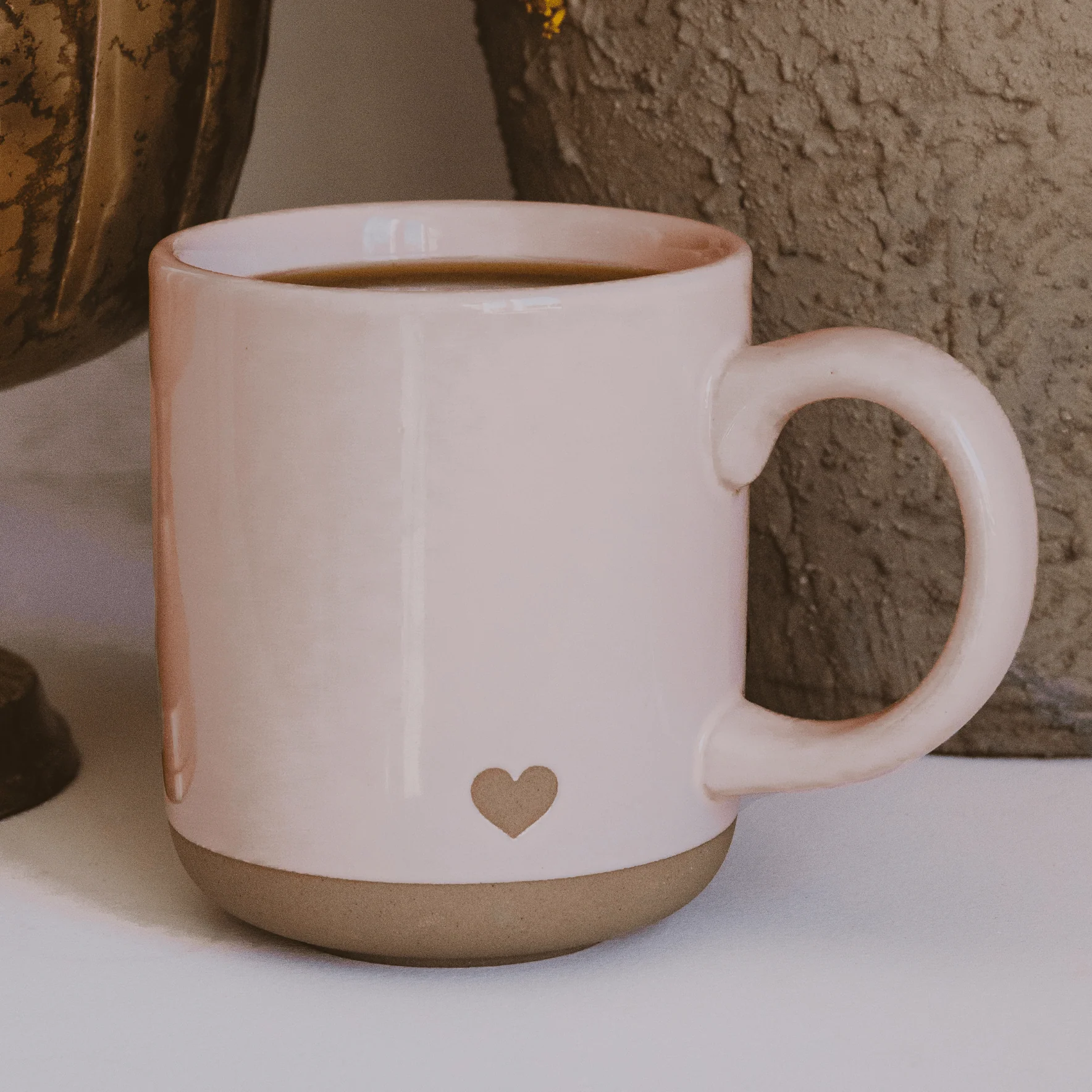 Pink Heart 14oz. Stoneware Coffee Mug - Image 2