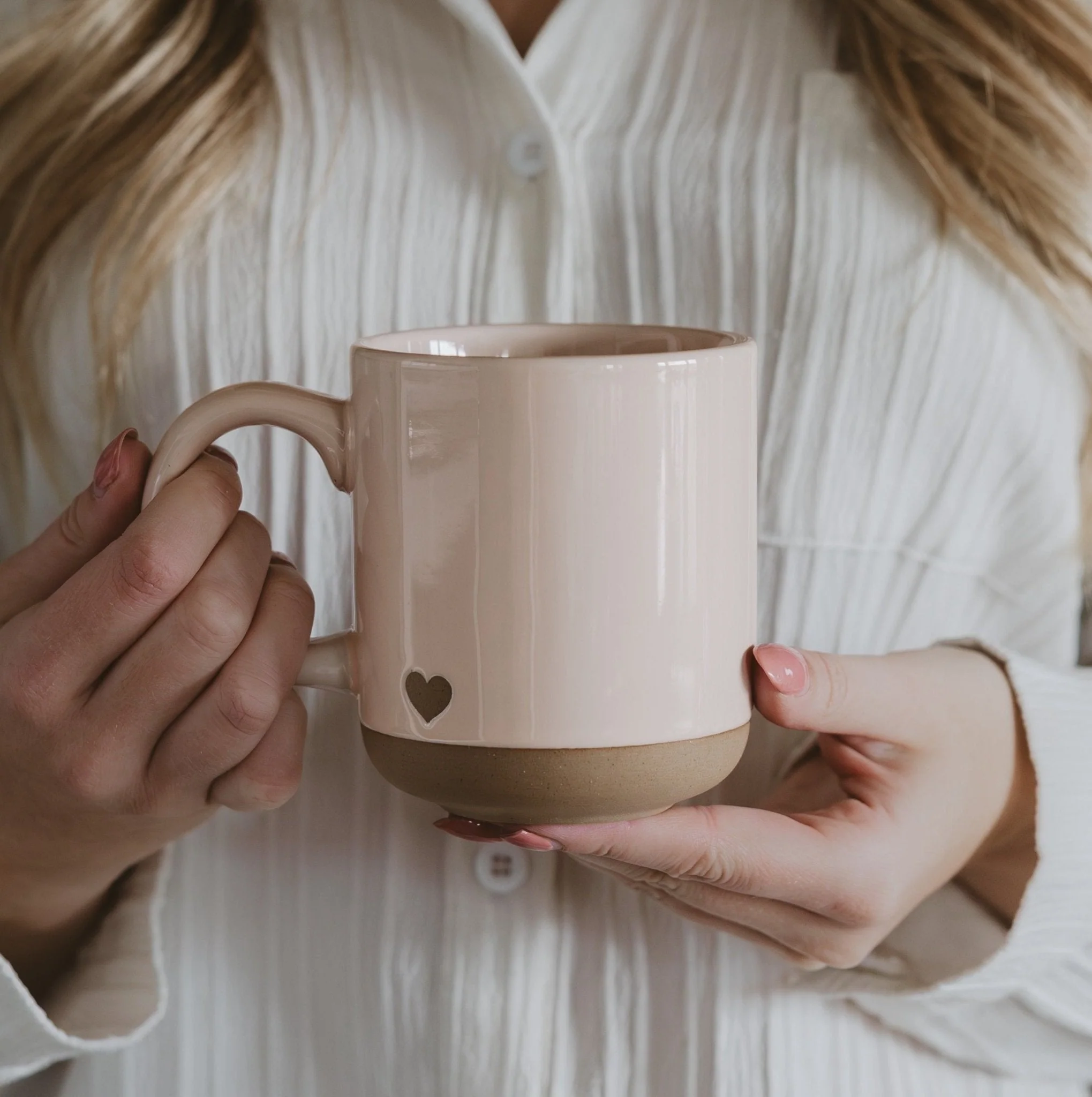 Pink Heart 14oz. Stoneware Coffee Mug - Image 3