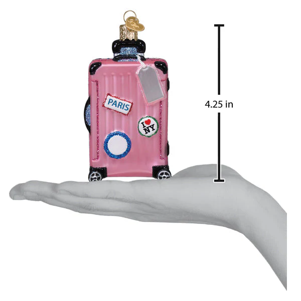 Pink Rolling Suitcase Ornament - Image 6