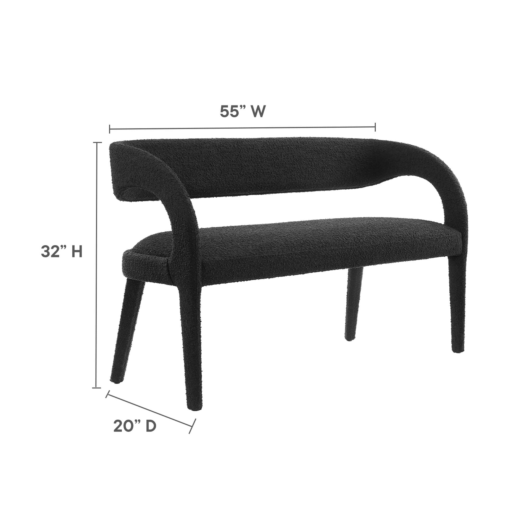 Pinnacle Boucle Fabric Accent Bench by Modway - Image 12