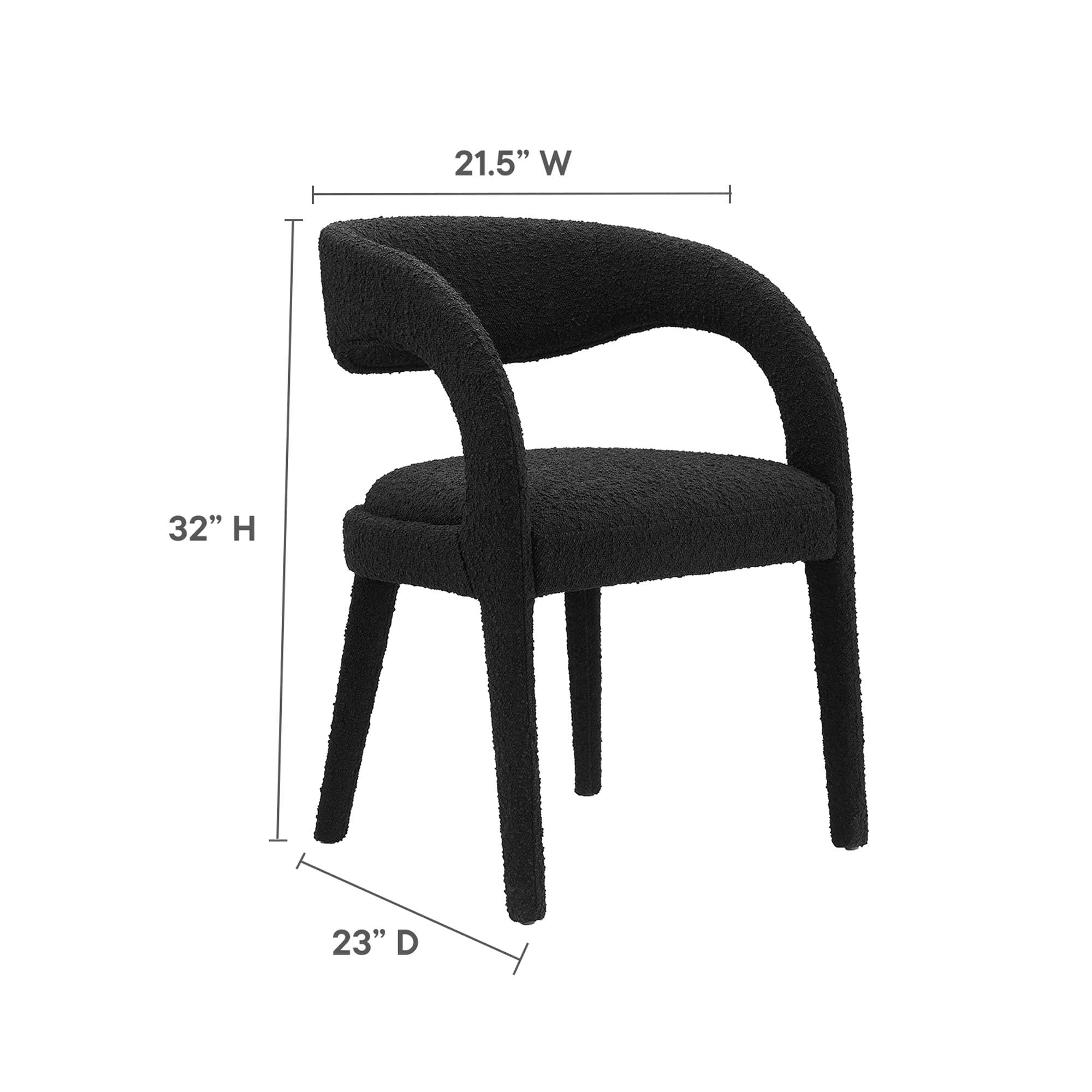 Pinnacle Boucle Upholstered Dining Chair Set of 2 - Image 12