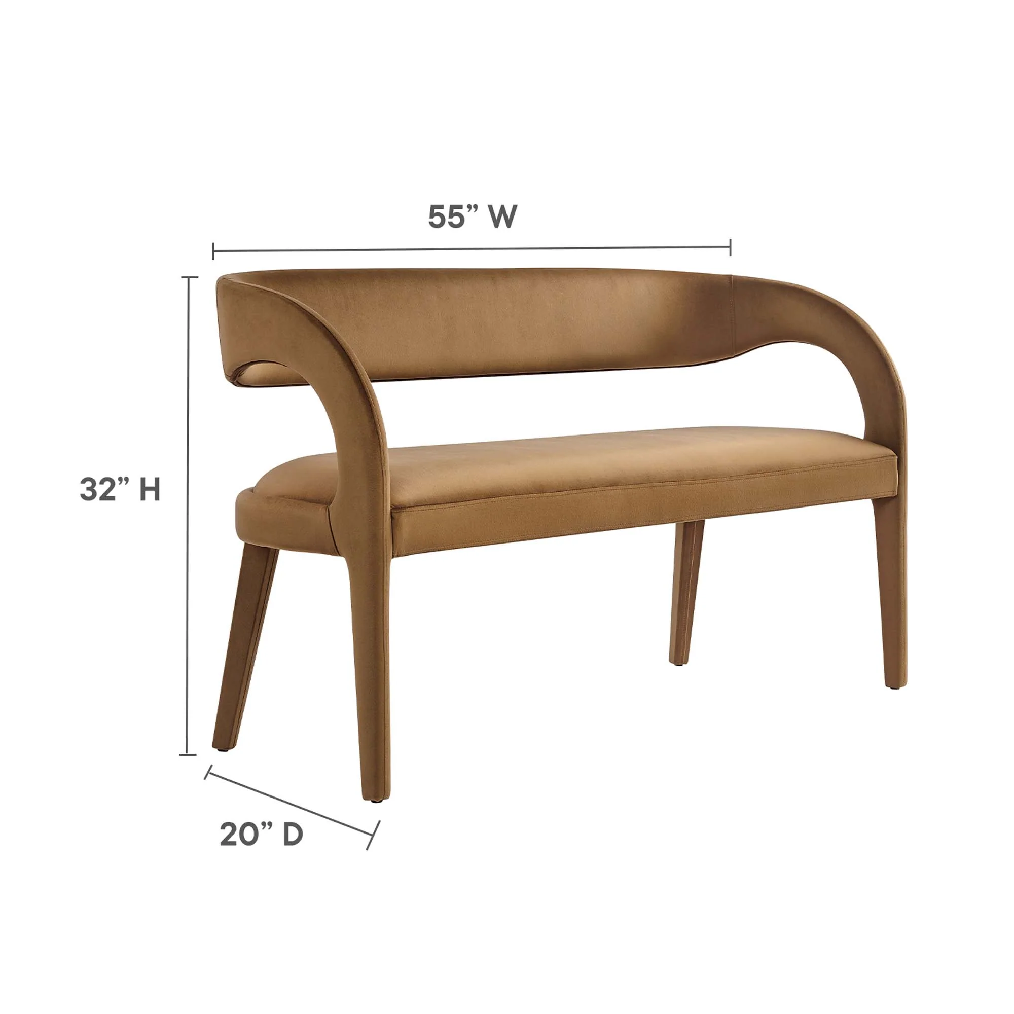 Pinnacle Performance Velvet Accent Bench by Modway - Image 3