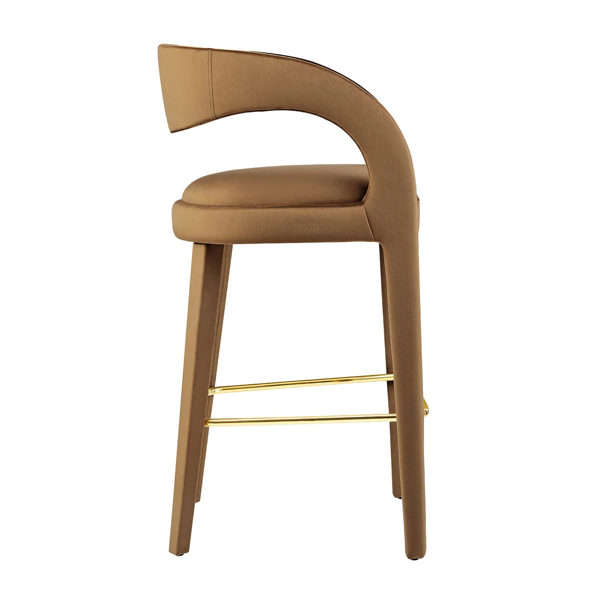 Pinnacle Performance Velvet Bar Stool Set of 2 by Modway - Image 4