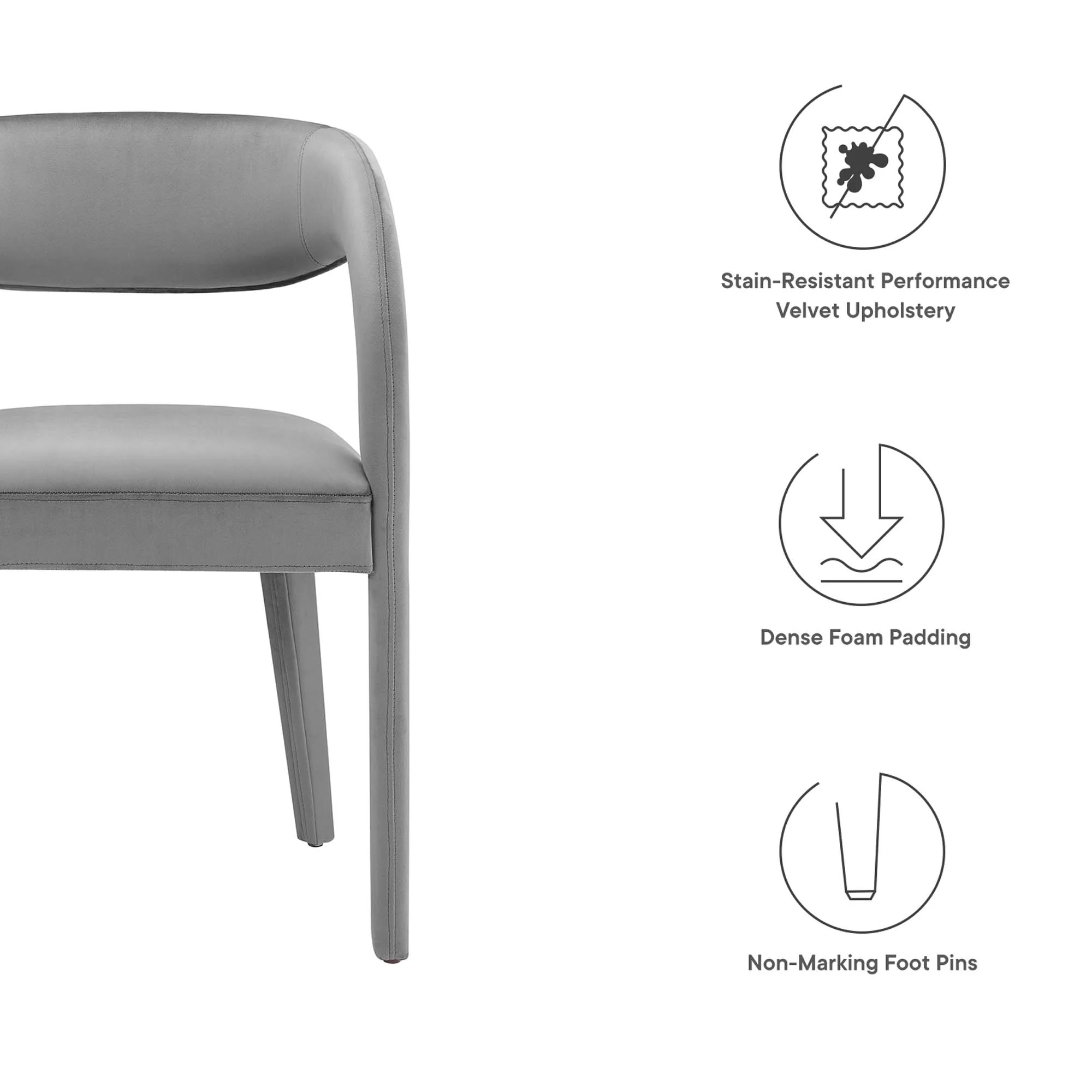 Pinnacle Performance Velvet Dining Chair Set of Two by Modway - Image 18