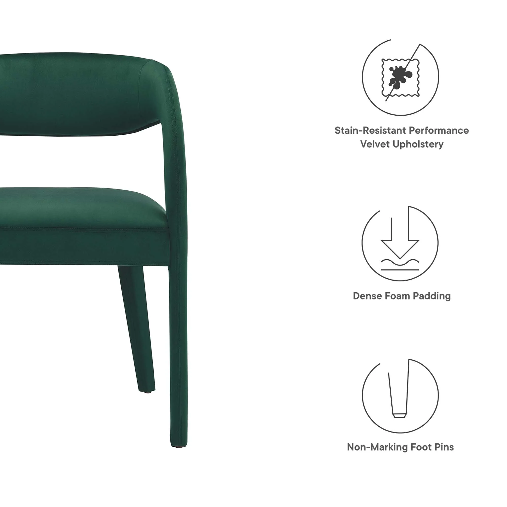 Pinnacle Performance Velvet Dining Chair Set of Two by Modway - Image 19