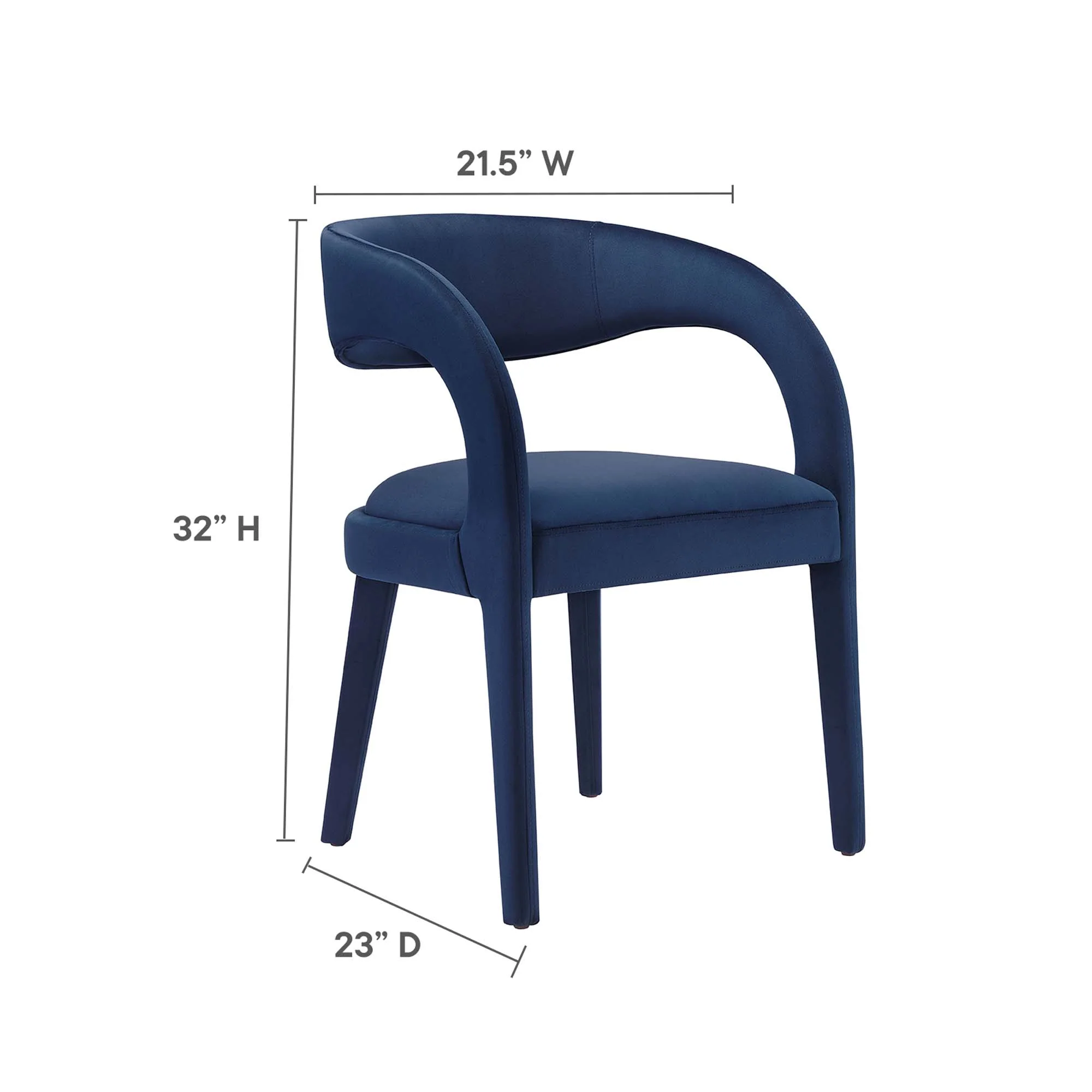 Pinnacle Performance Velvet Dining Chair Set of Two by Modway - Image 3