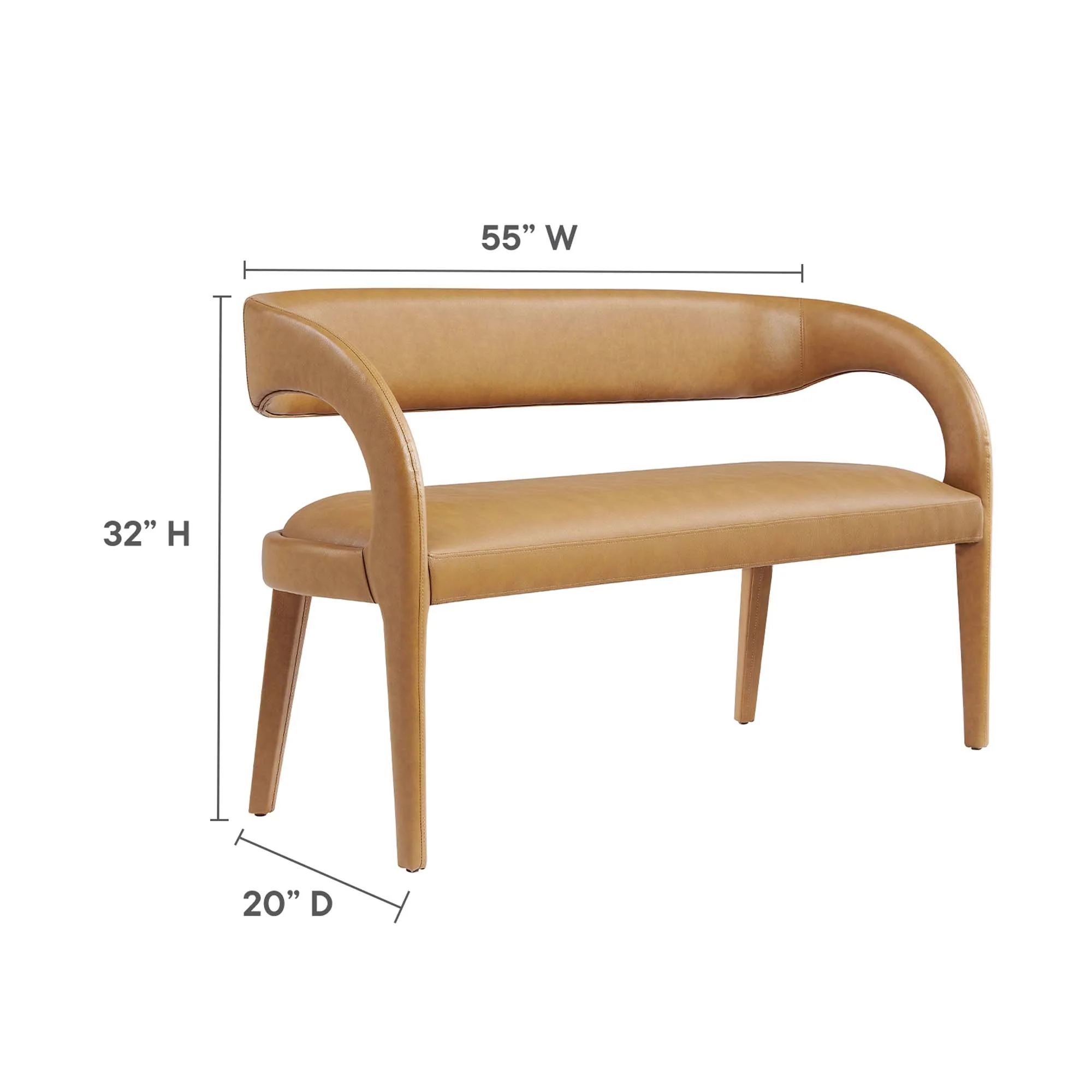 Pinnacle Vegan Leather Accent Bench by Modway - Image 3