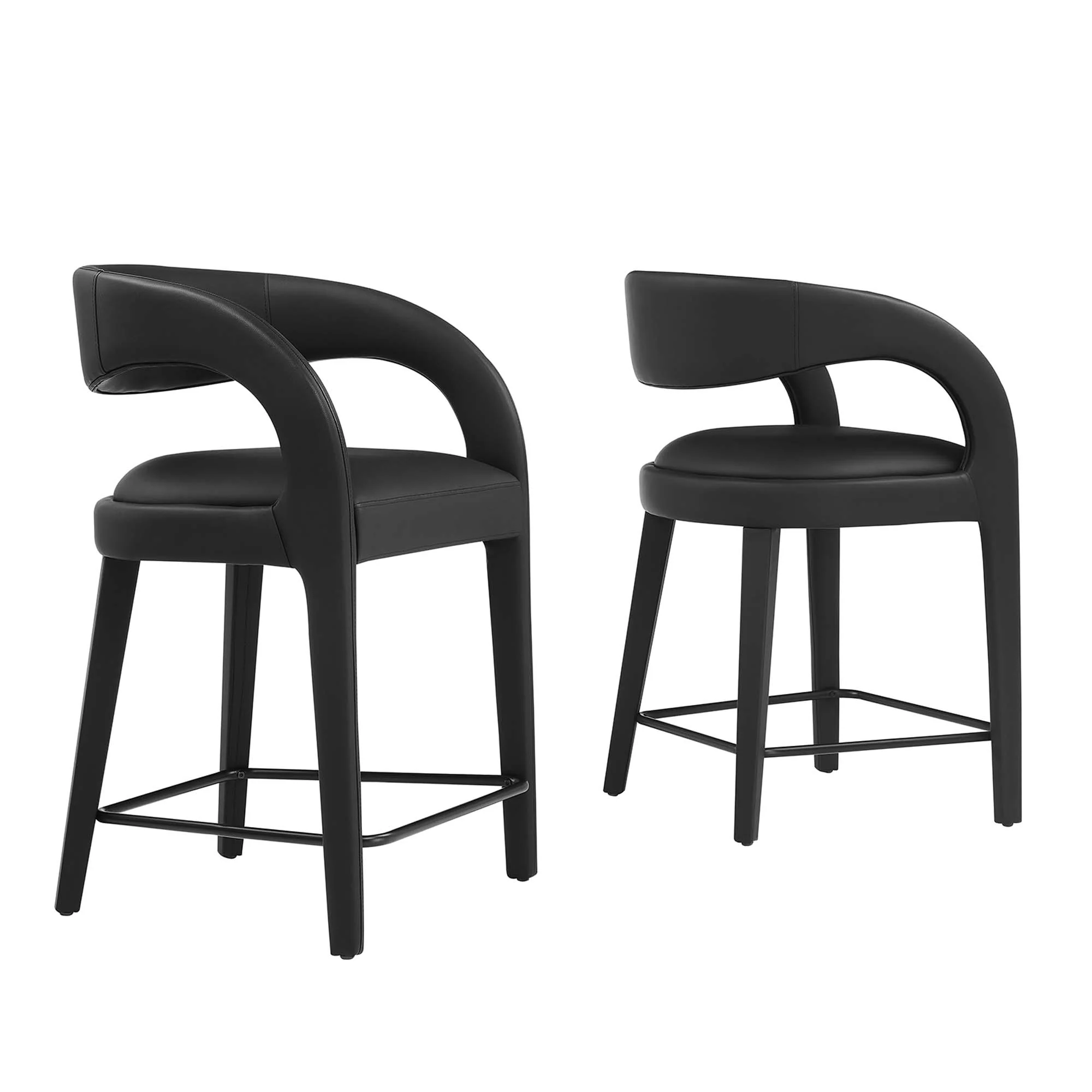 Pinnacle Vegan Leather Counter Stool Set of 2 by Modway - Image 14