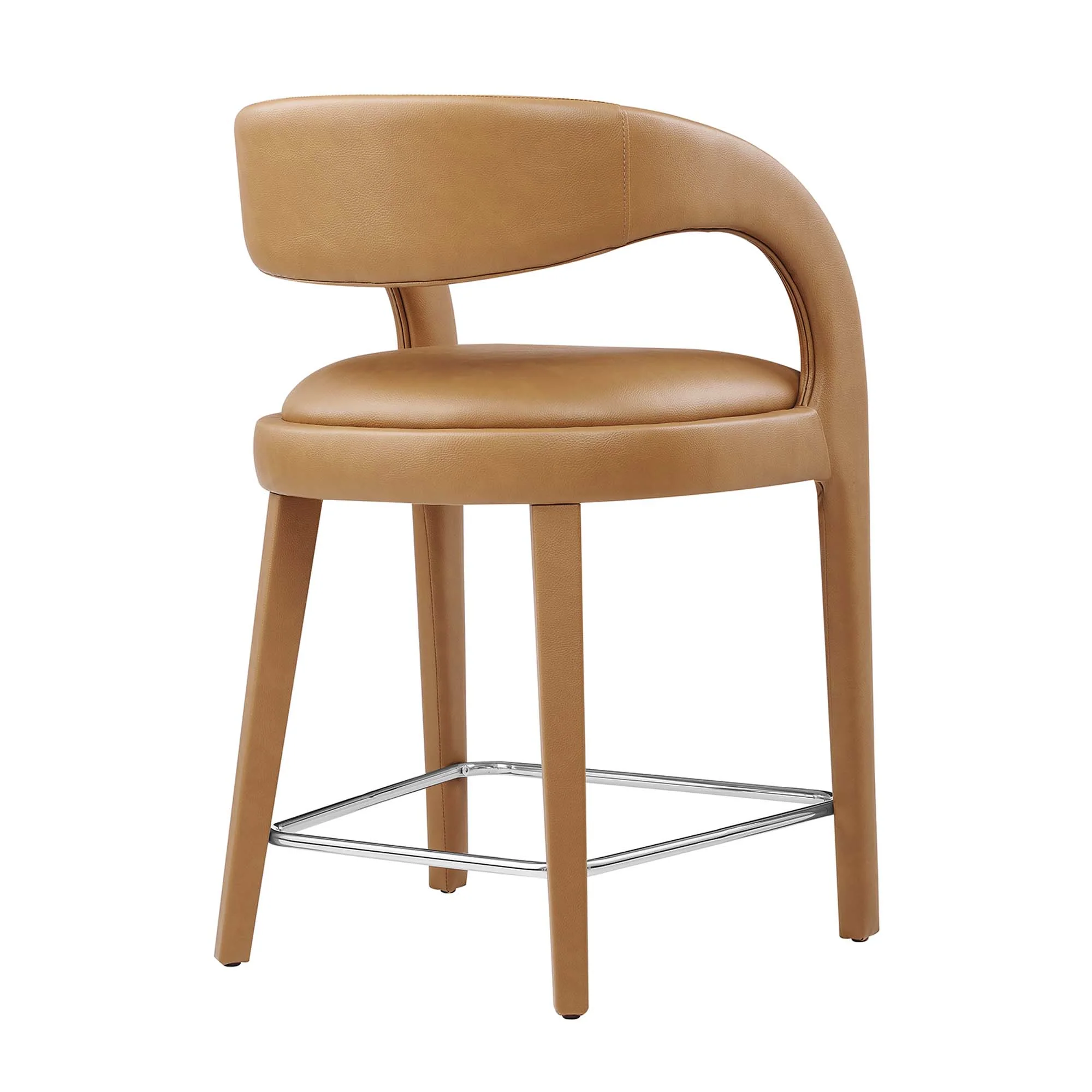 Pinnacle Vegan Leather Counter Stool Set of 2 by Modway - Image 5