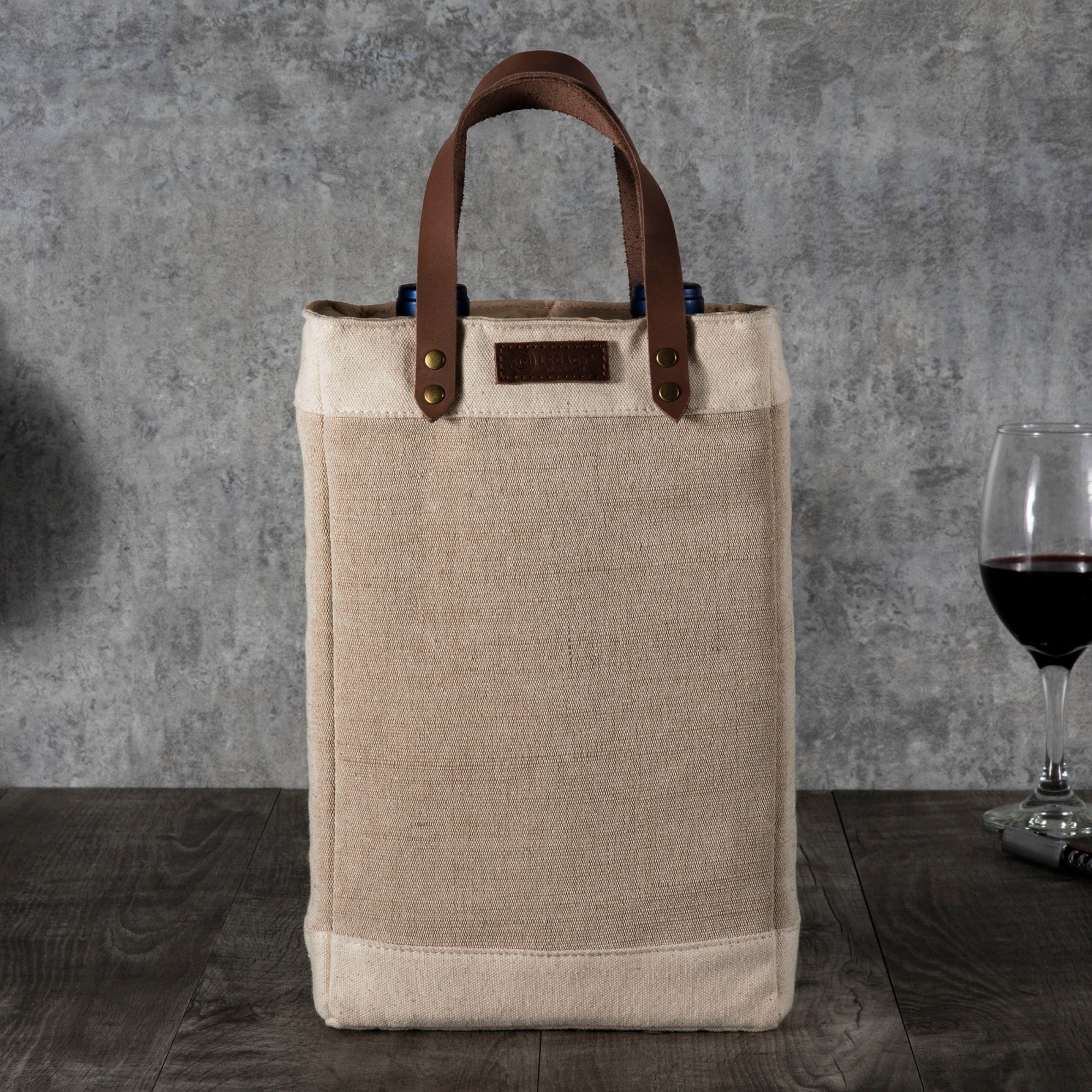 Pinot Jute 2 Bottle Insulated Wine Bag - Image 2