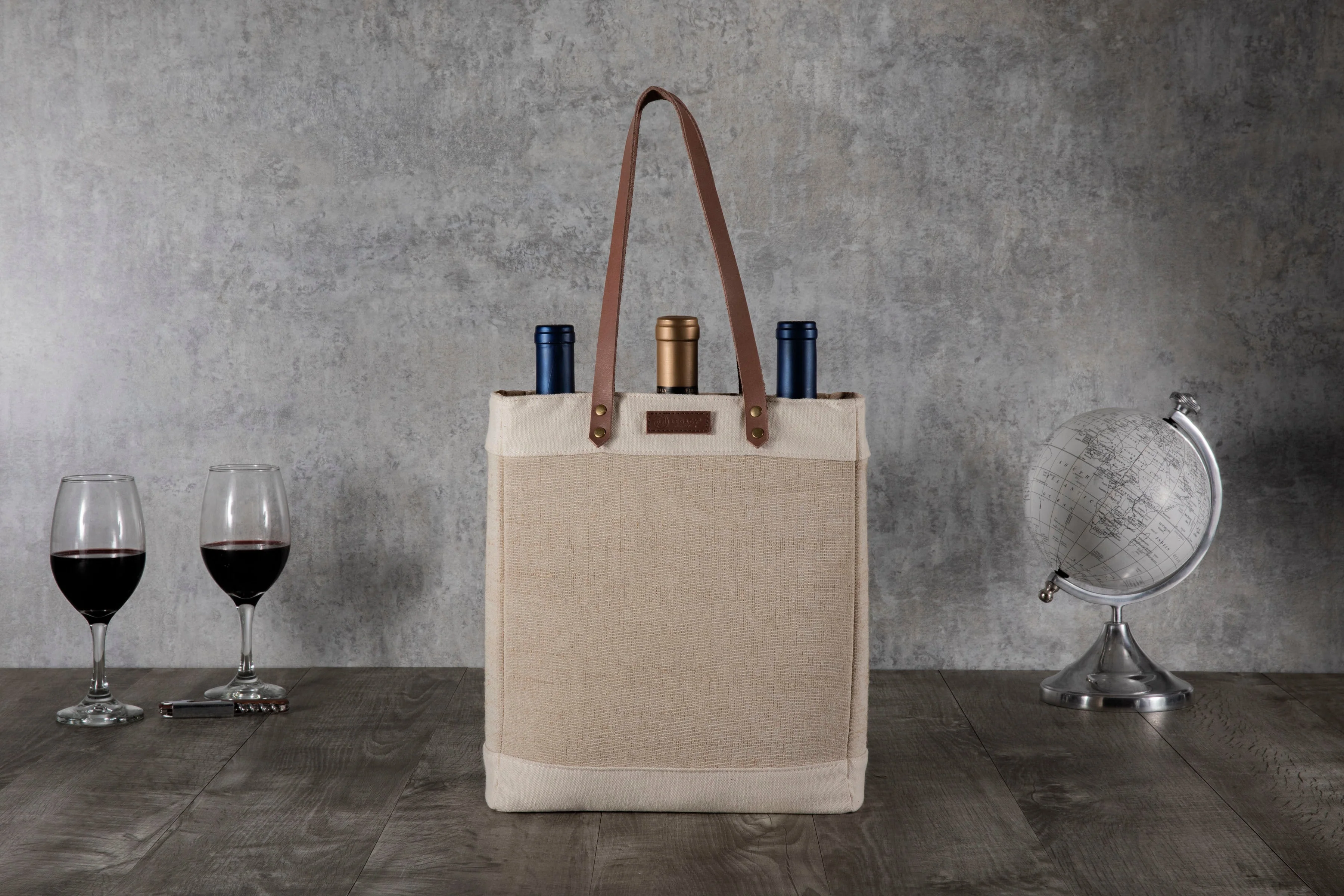 Pinot Jute 3 Bottle Insulated Wine Bag - Image 2