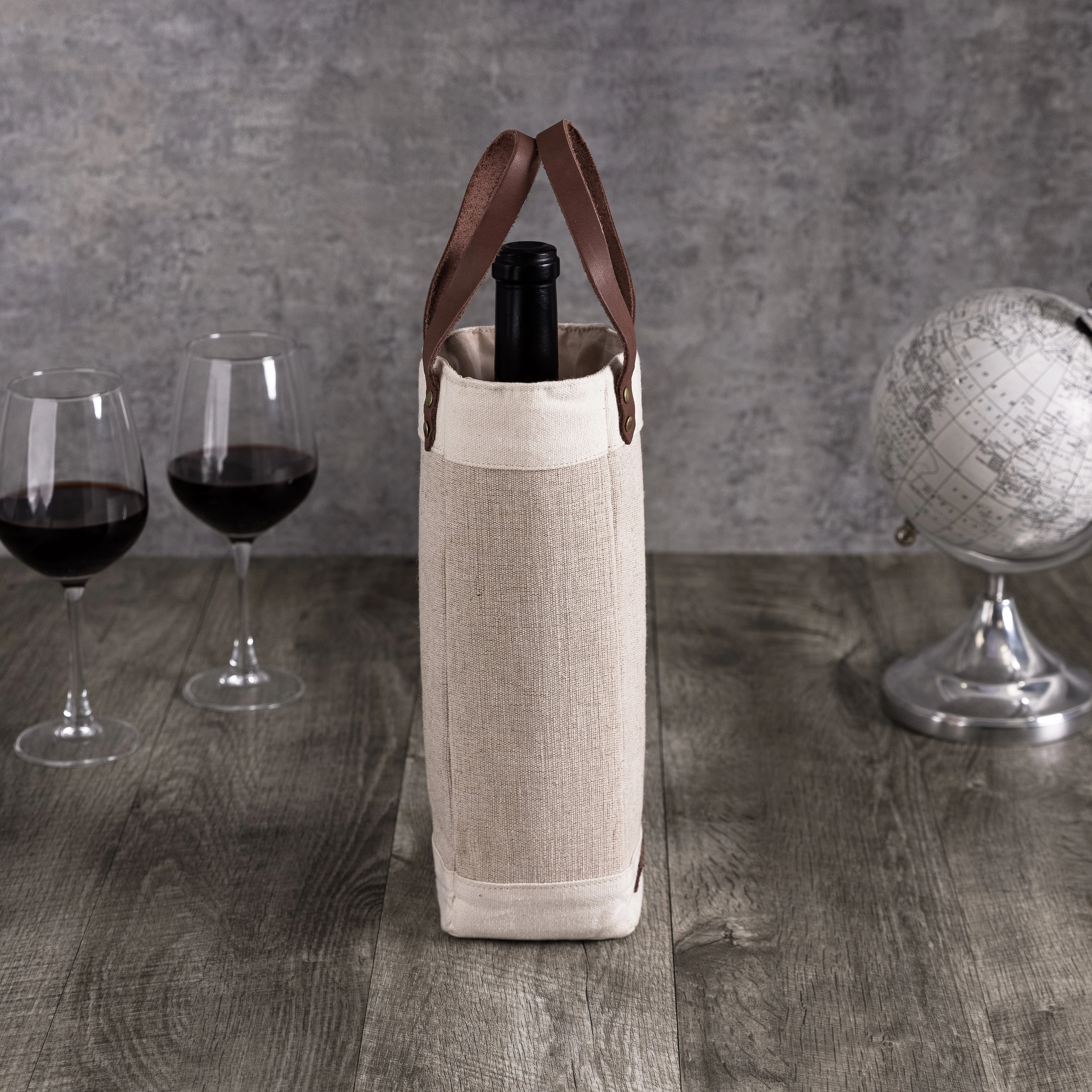 Pinot Jute Single Bottle Insulated Wine Bag - Image 2