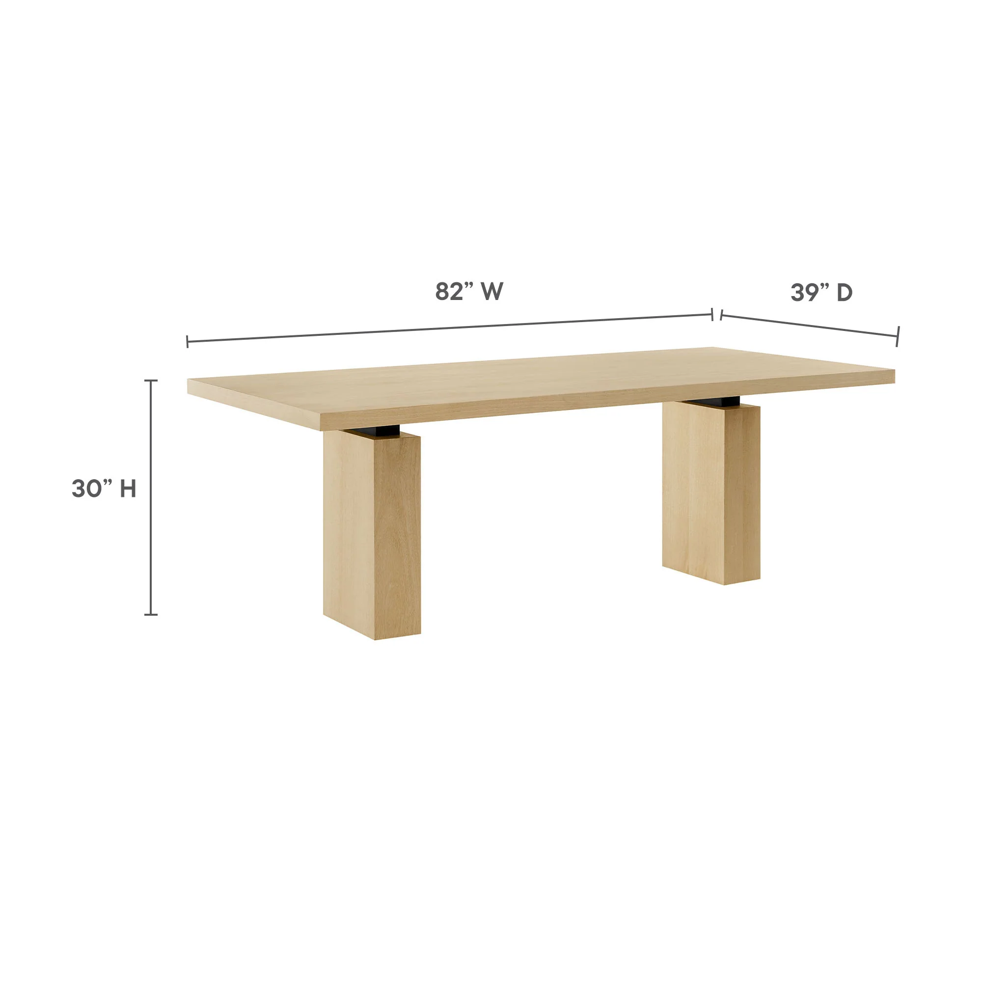 Piston 82" Rectangular Wood Dining Table by Modway - Image 2