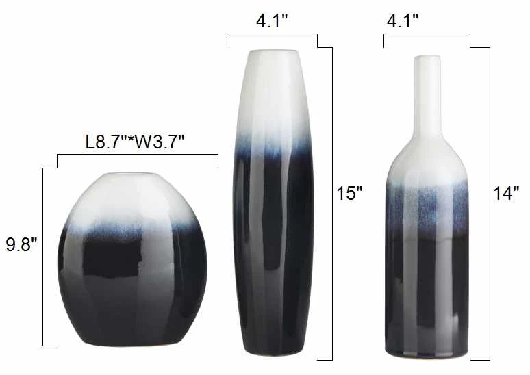 Pitfour Blue White Ceramic Vase Set - Image 7