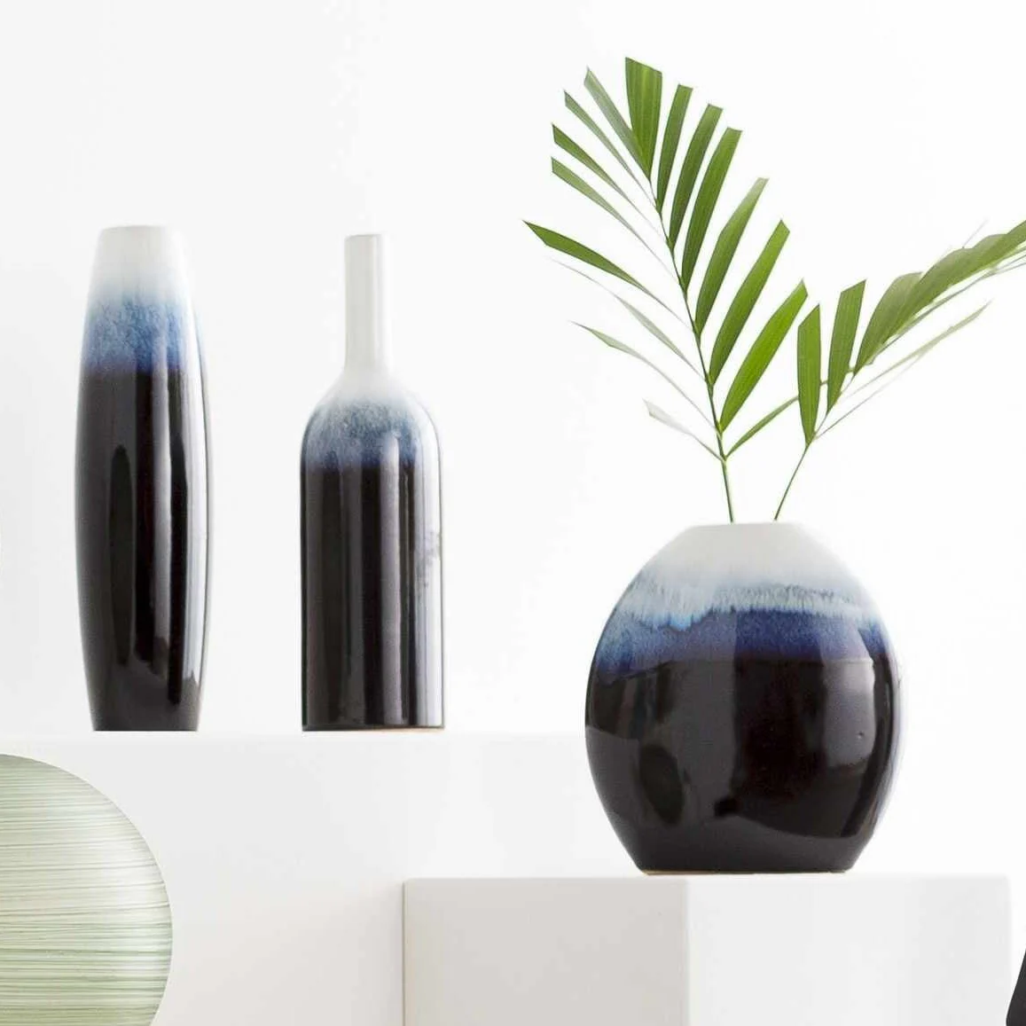 Pitfour Blue White Ceramic Vase Set - Image 9