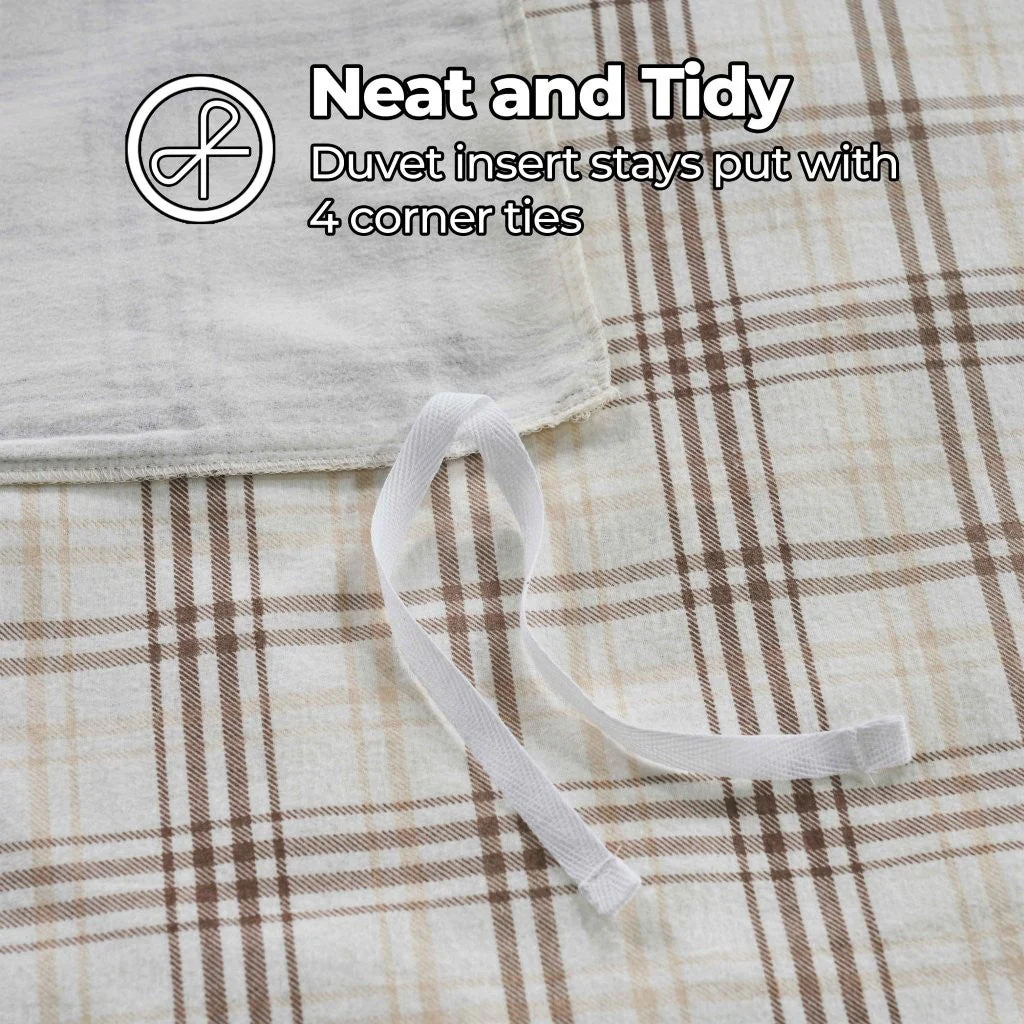 Plaid Flannel Cotton Duvet Cover Set with Pillow Shams - Image 17
