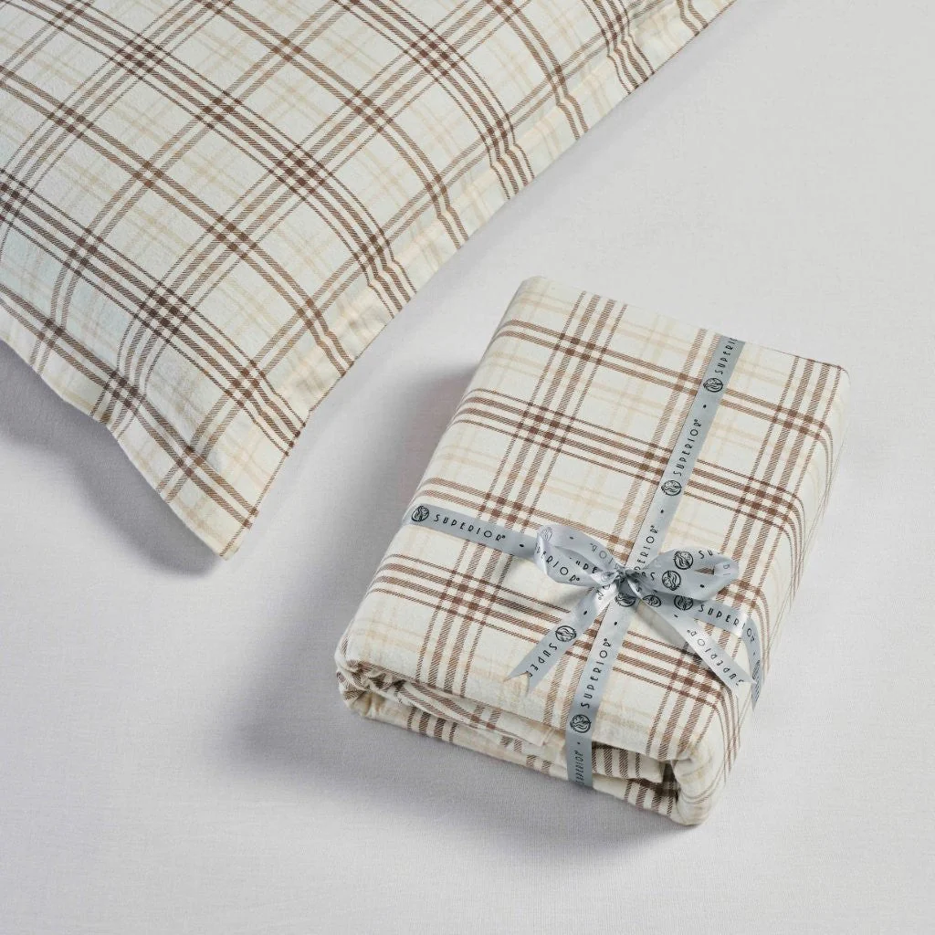 Plaid Flannel Cotton Duvet Cover Set with Pillow Shams - Image 20