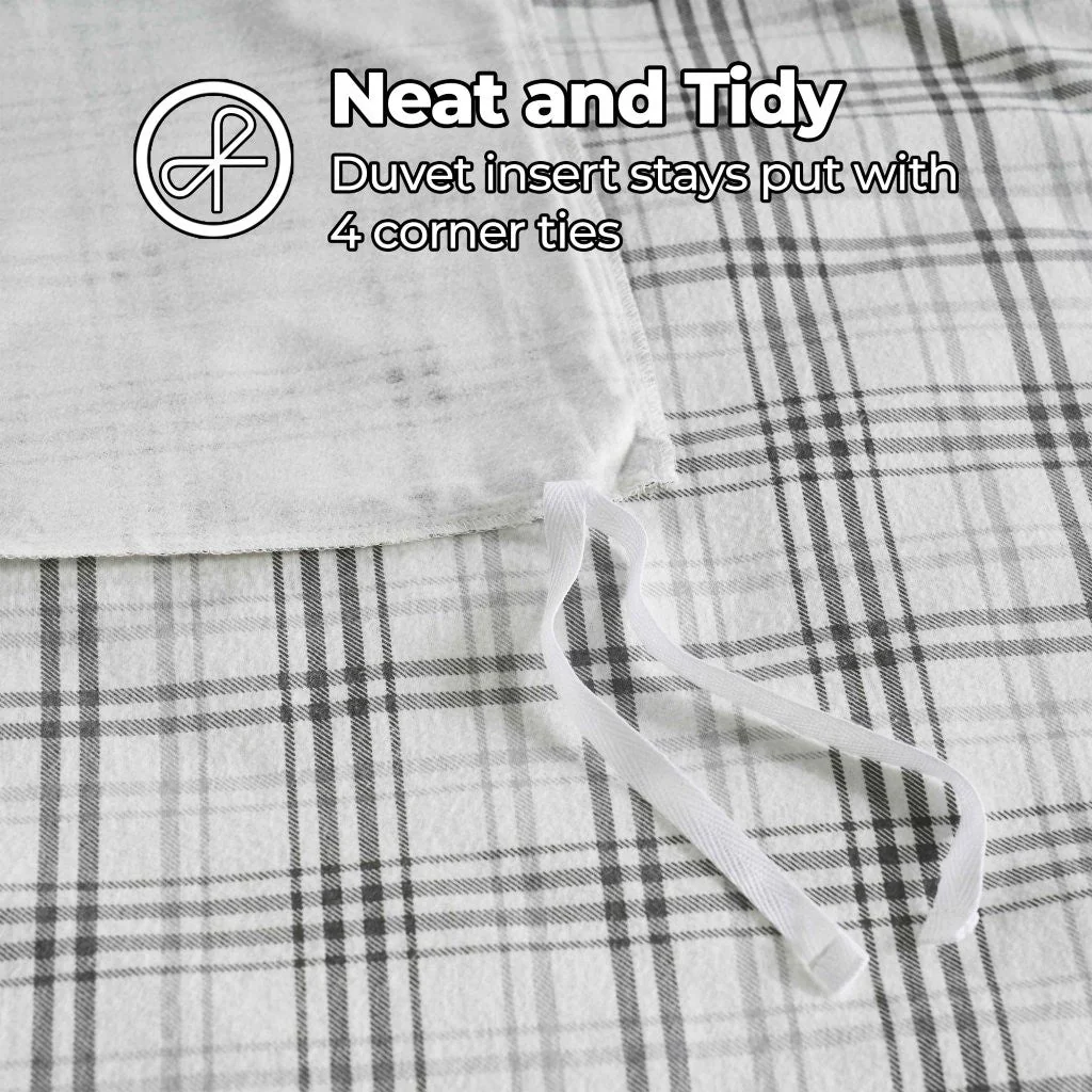 Plaid Flannel Cotton Duvet Cover Set with Pillow Shams - Image 26
