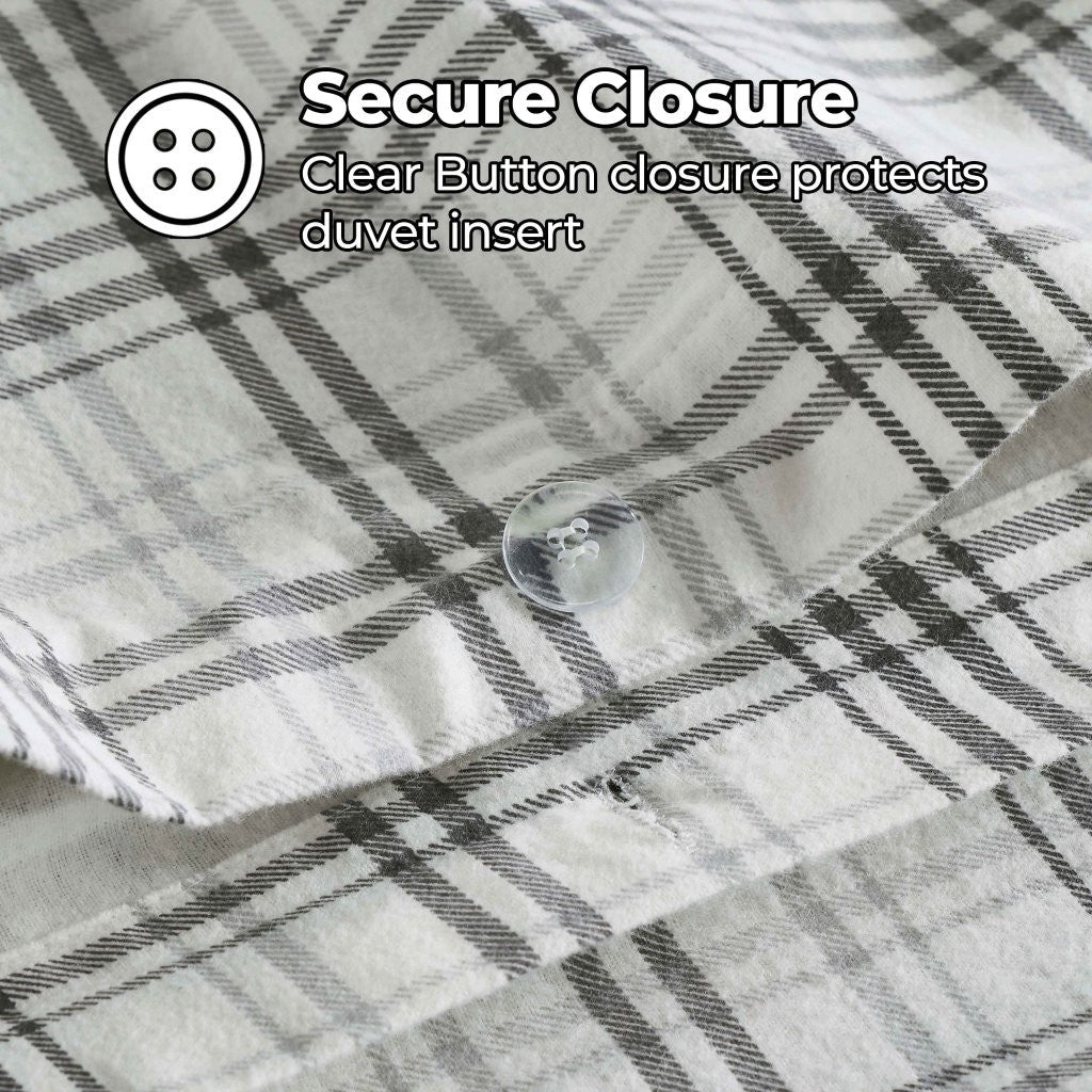 Plaid Flannel Cotton Duvet Cover Set with Pillow Shams - Image 27