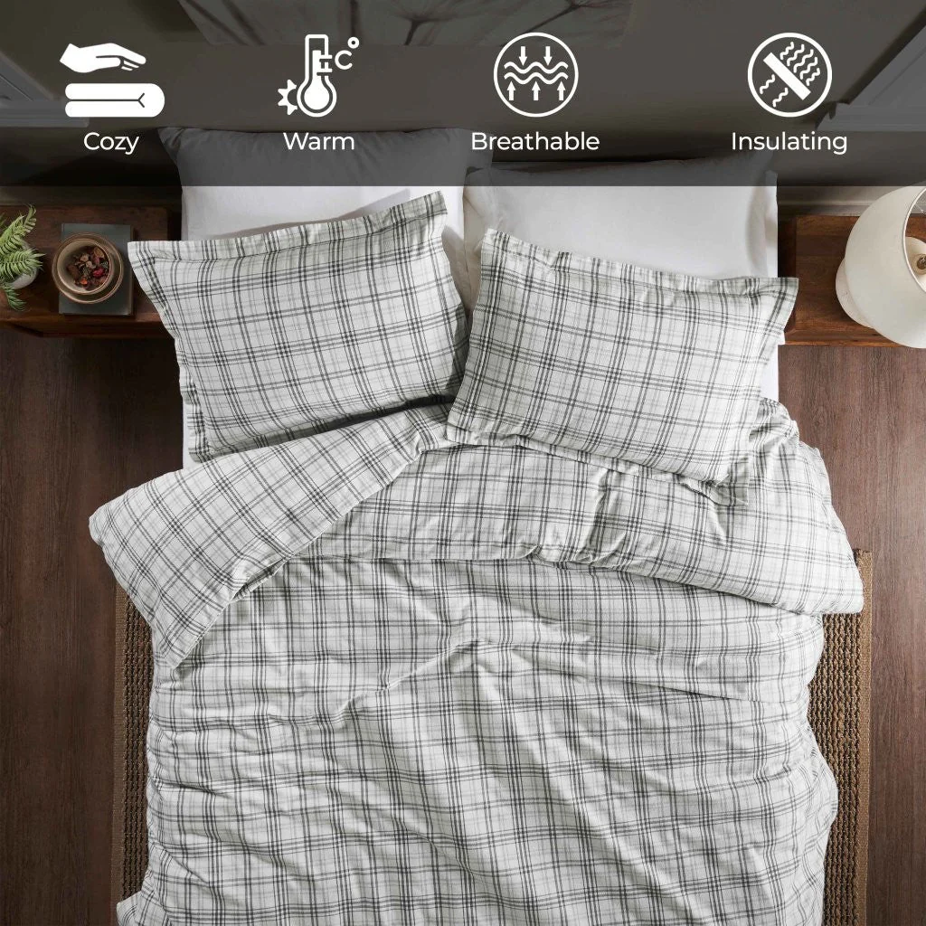 Plaid Flannel Cotton Duvet Cover Set with Pillow Shams - Image 28
