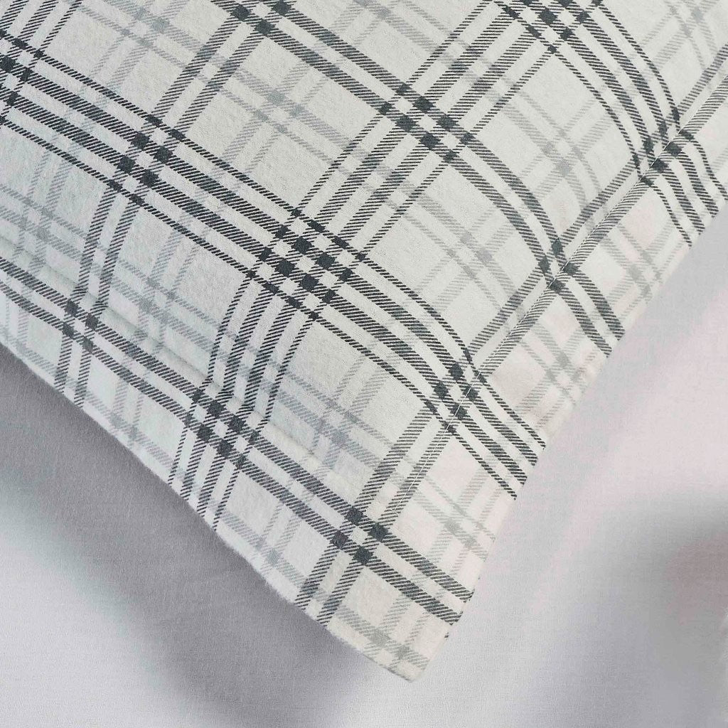 Plaid Flannel Cotton Duvet Cover Set with Pillow Shams - Image 29