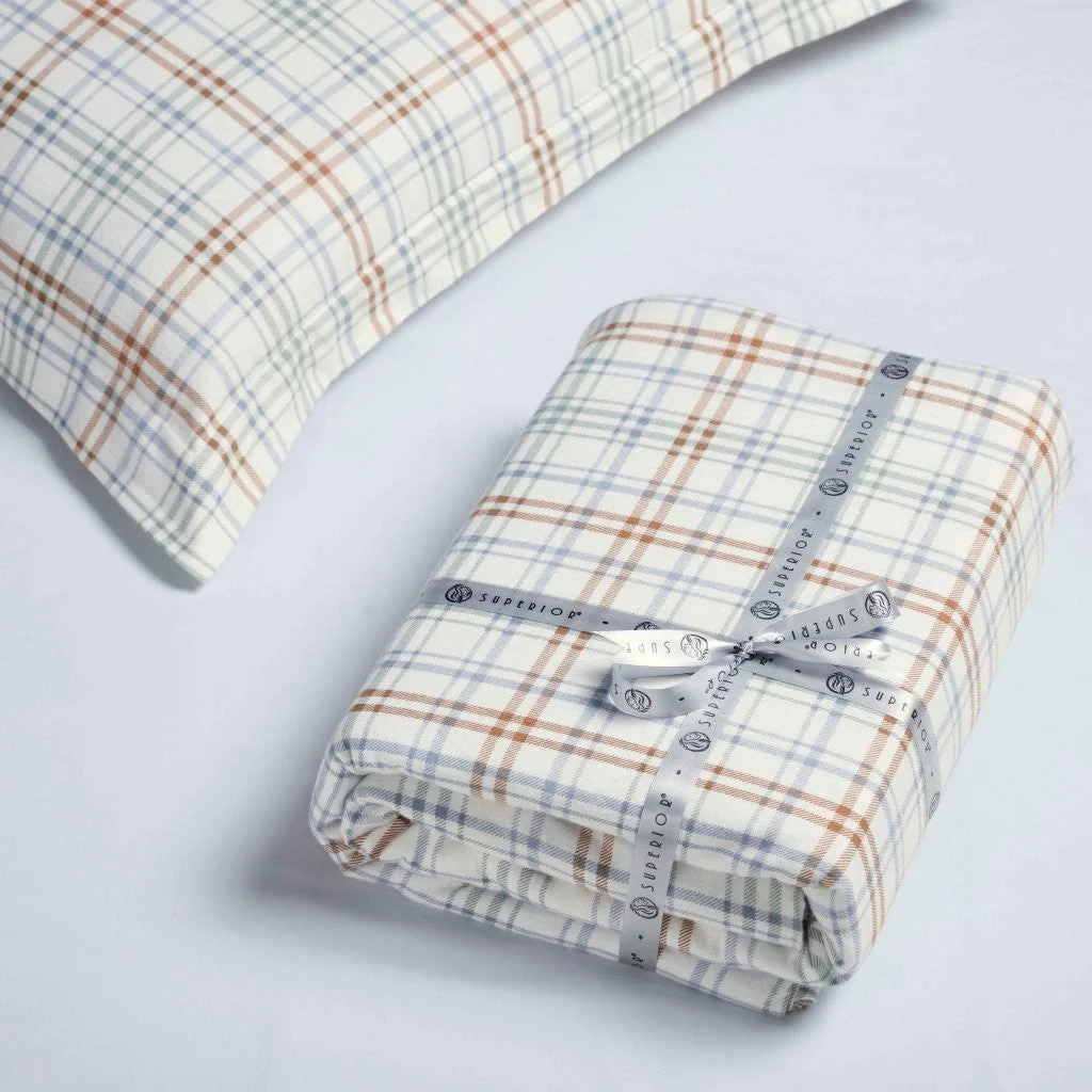 Plaid Flannel Cotton Duvet Cover Set with Pillow Shams - Image 40