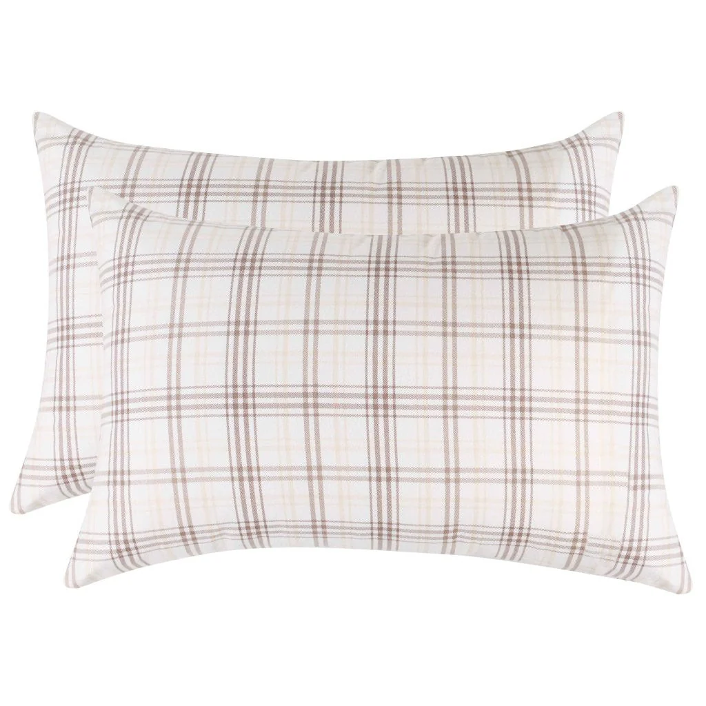 Plaid Flannel Cotton Classic Modern Farmhouse Pillowcases, Set of 2 - Image 3