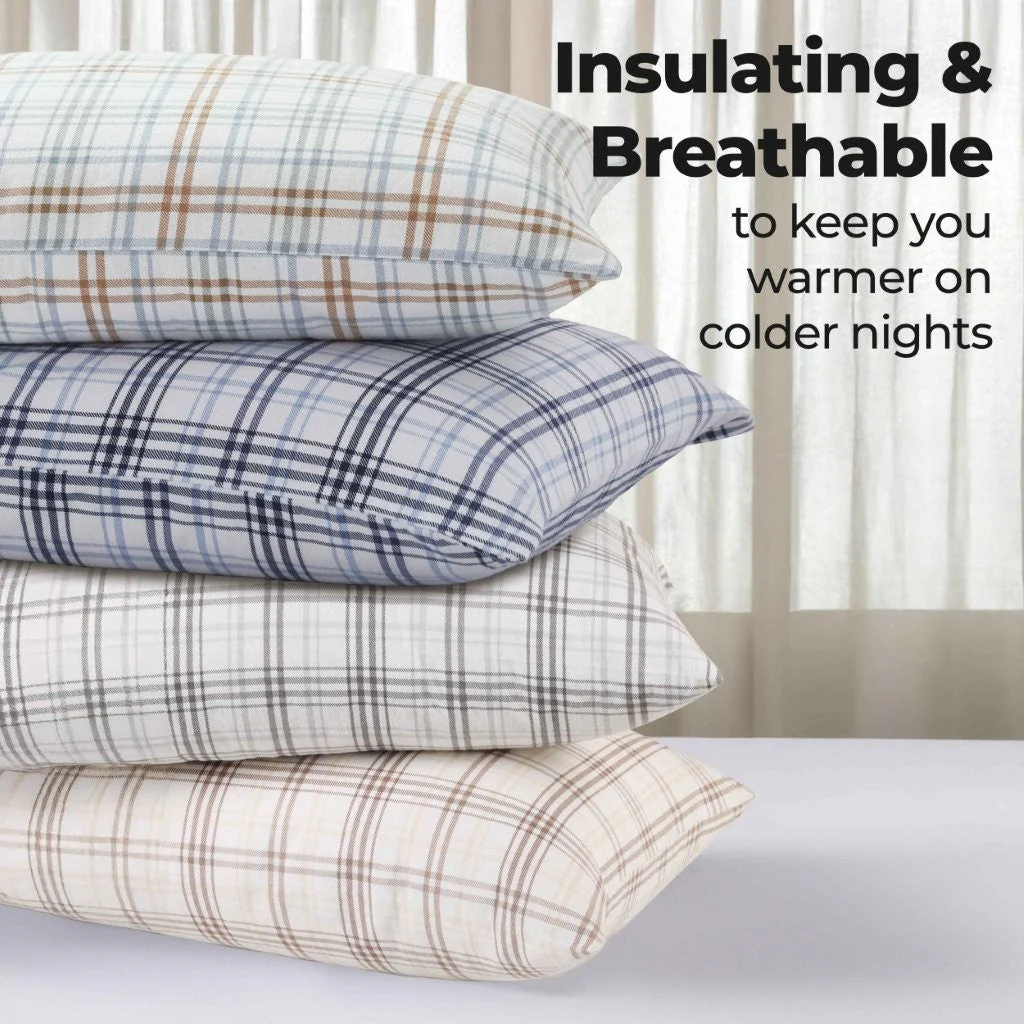 Plaid Flannel Cotton Classic Modern Farmhouse Pillowcases, Set of 2 - Image 5
