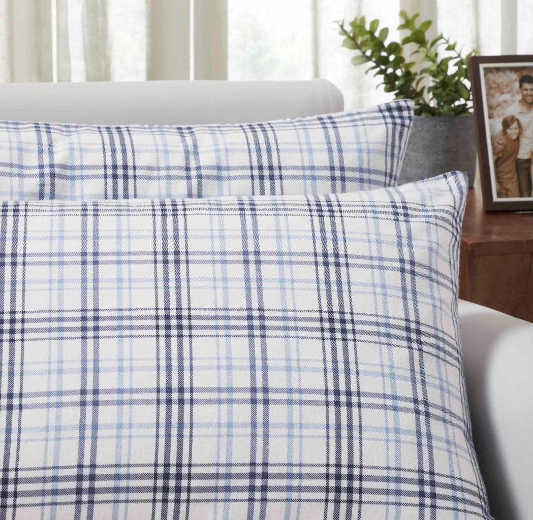 Plaid Flannel Cotton Classic Modern Farmhouse Pillowcases, Set of 2 - Image 9