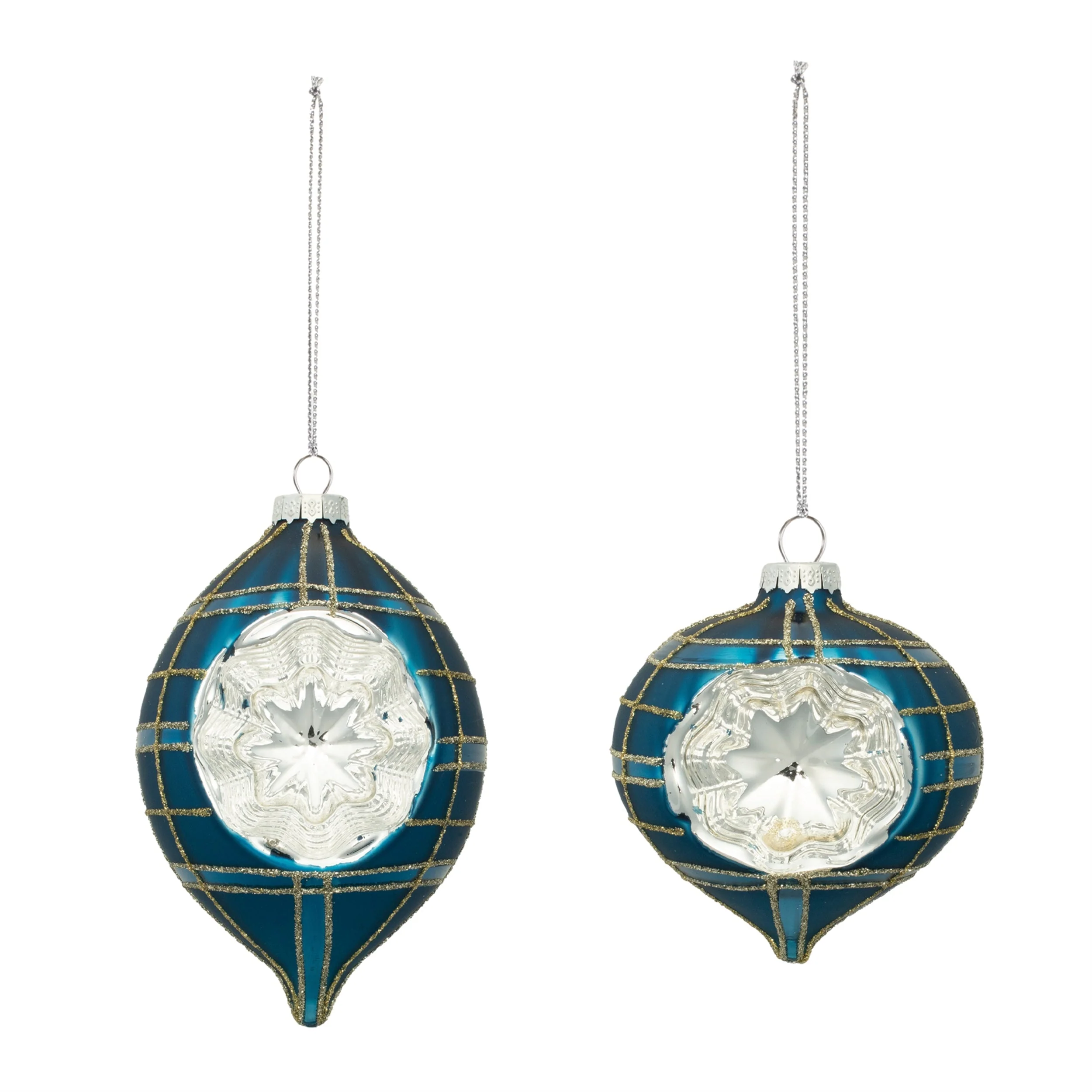 Plaid Glass Reflector Ornament (Set of 12) - Image 2