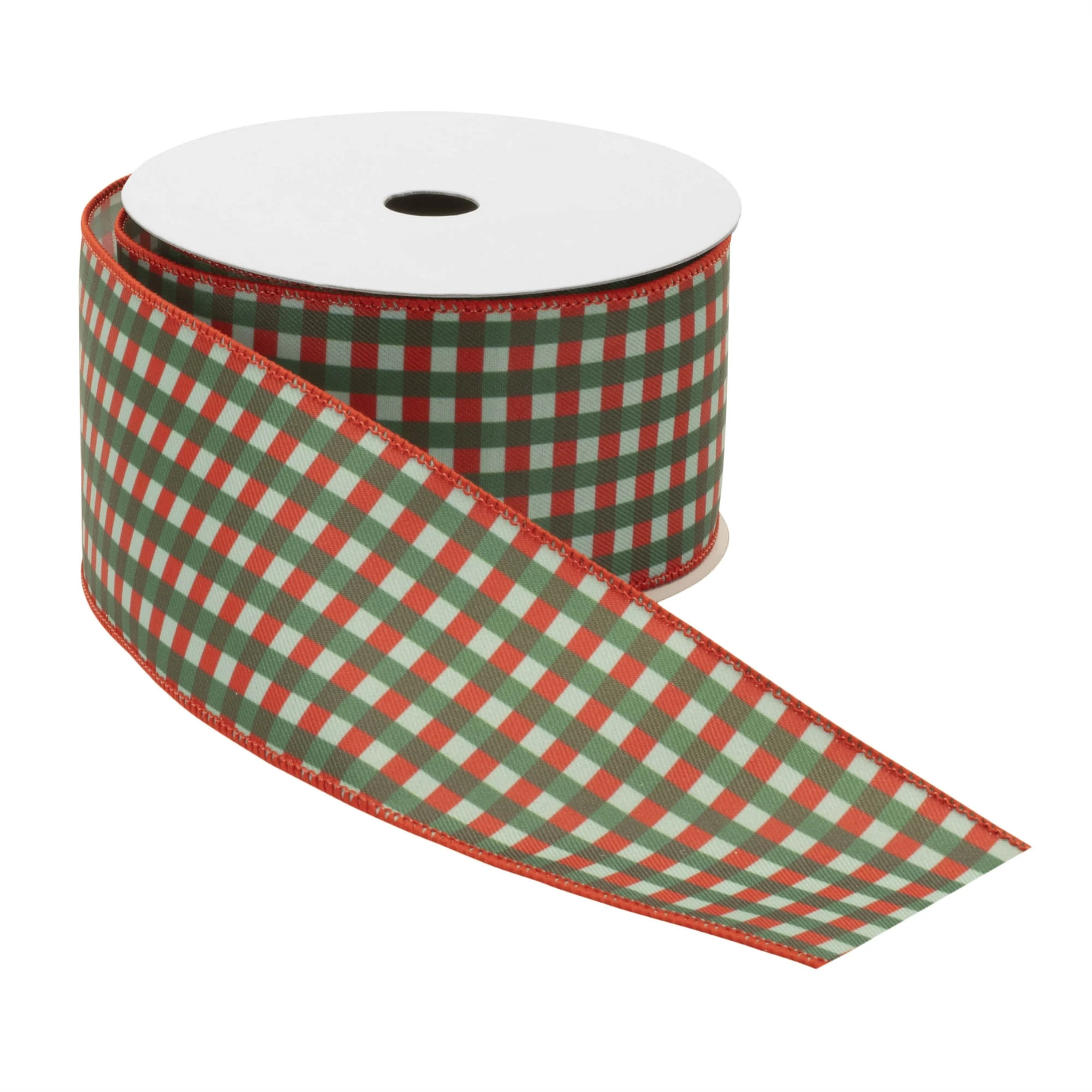 Plaid wired ribbon 4" x 5 yds - Image 2