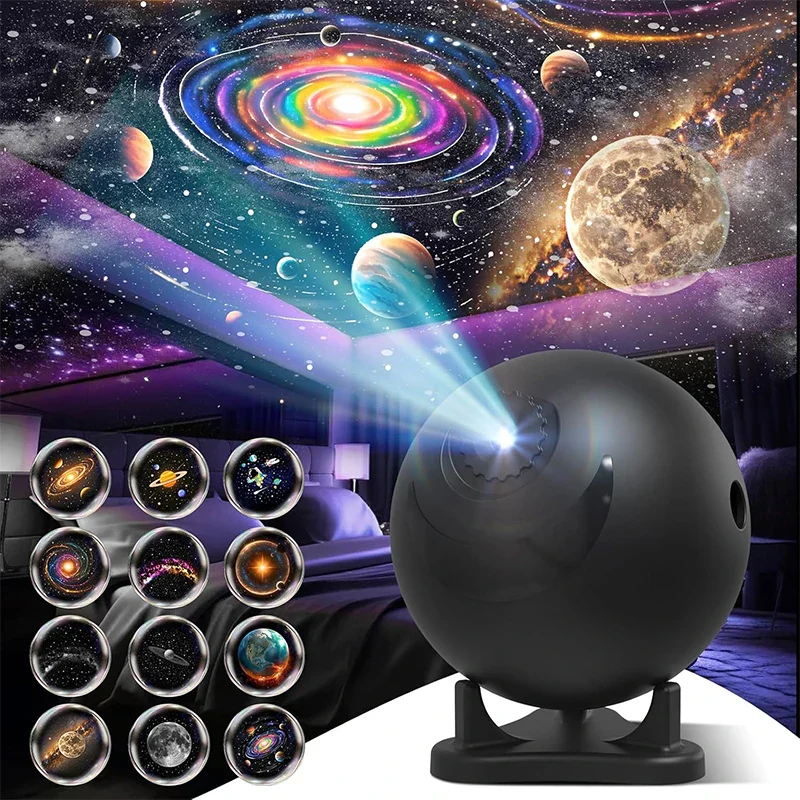 Planetarium Projector Galaxy Star Night Light 12 Image Discs Ceiling Space Lamp