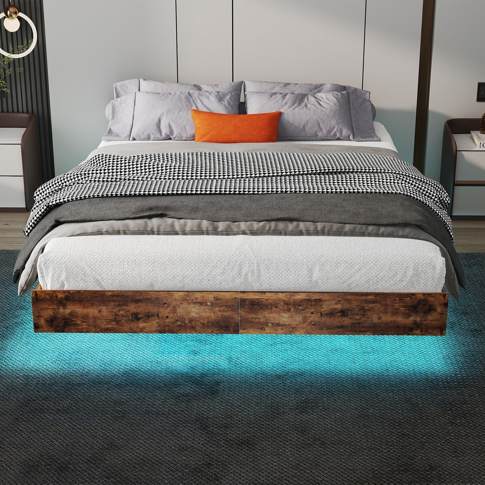 Platform Floating Bed Frame With RGB LED Lights - Image 3