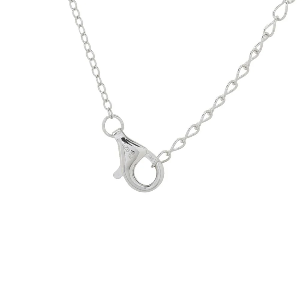 Platinum Plated White Zircon Inspirational Word 18"+2" Necklace - Image 2