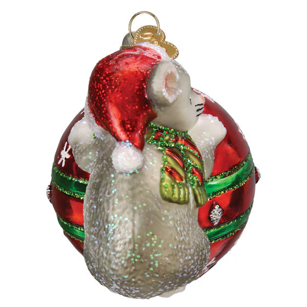 Playful Christmas Mouse Ornament - Image 5