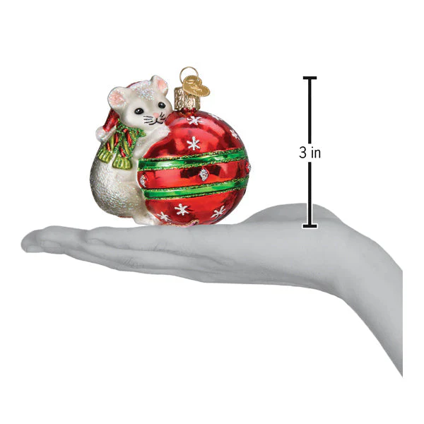 Playful Christmas Mouse Ornament - Image 6