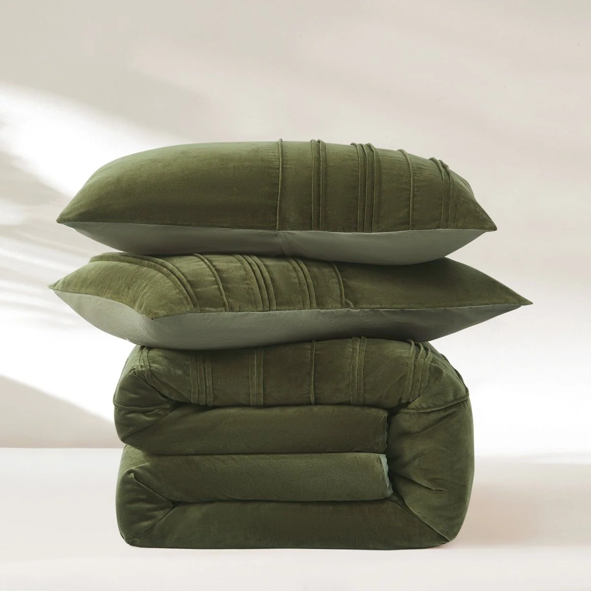 Pleated Groove Velvet Duvet Cover Set - Image 11