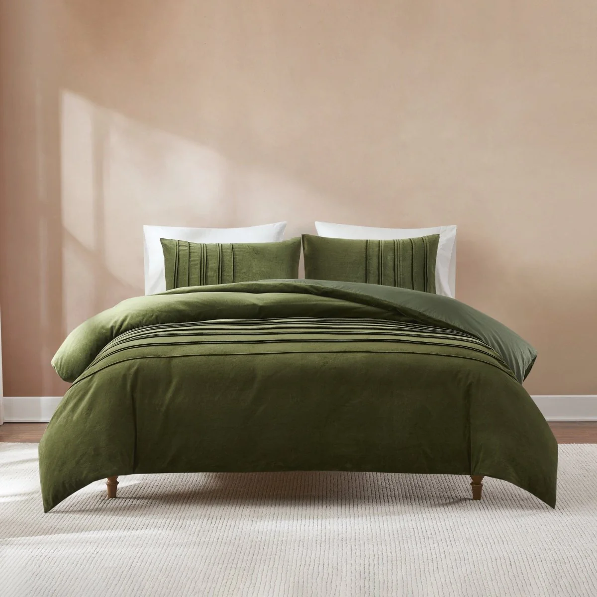 Pleated Groove Velvet Duvet Cover Set - Image 8