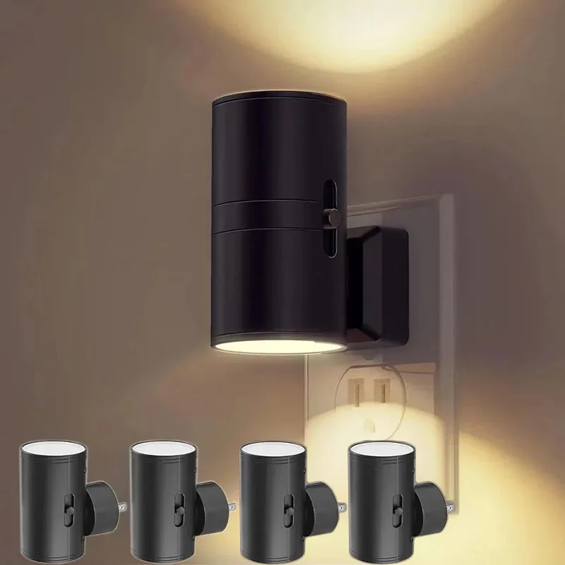 Plug In Dimmable LED Night Light Auto Sensor Bedside Bathroom Hallway Lamp - Image 9
