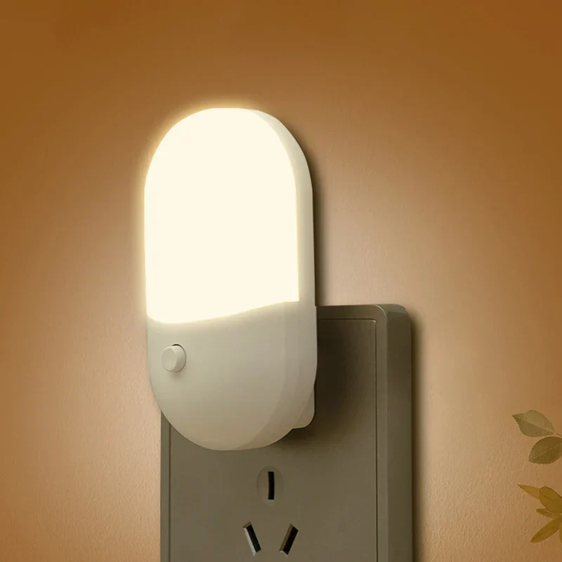 Plug In LED Night Light Eye Protection Bedside Lamp Baby Feeding Living Room - Image 7
