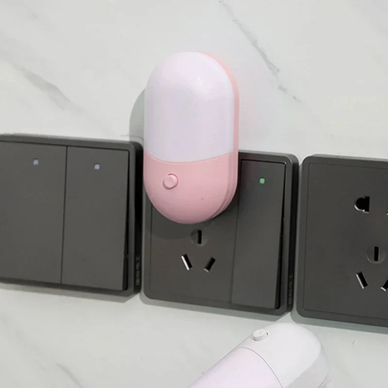 Plug In LED Night Light Eye Protection Bedside Lamp Baby Feeding Living Room - Image 8