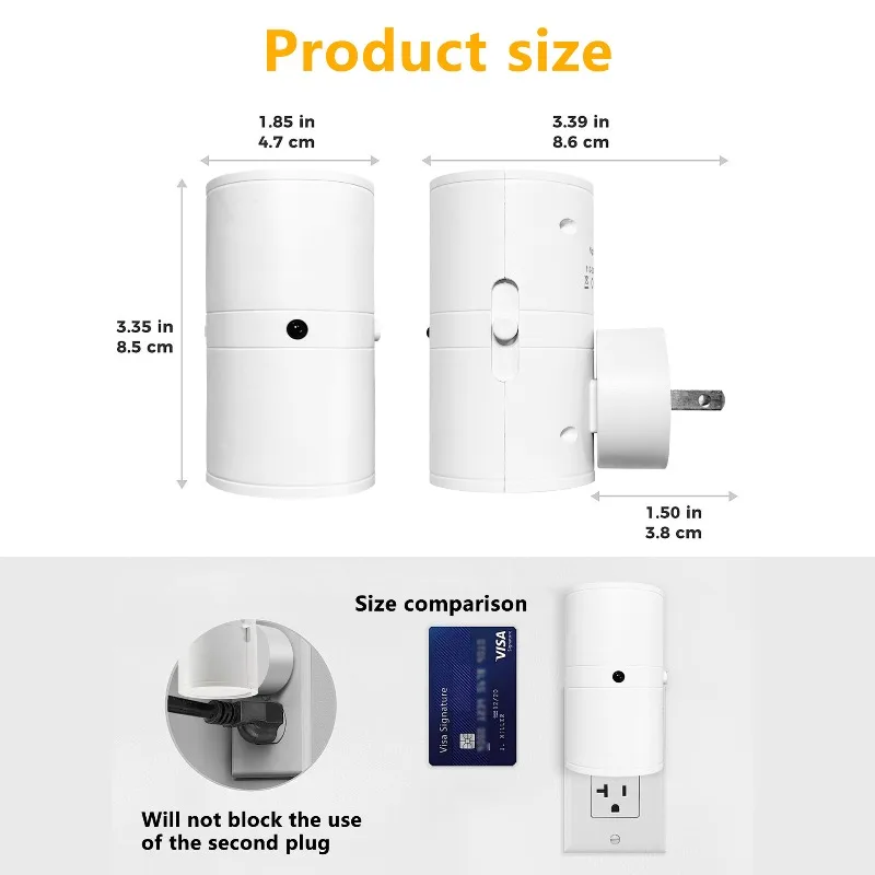 Plug In Night Light Dusk to Dawn Sensor Adjustable Brightness Stair Hallway - Image 2
