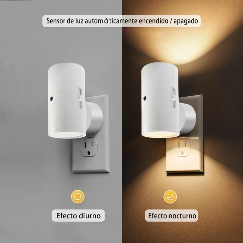 Plug In Night Light Dusk to Dawn Sensor Adjustable Brightness Stair Hallway - Image 4