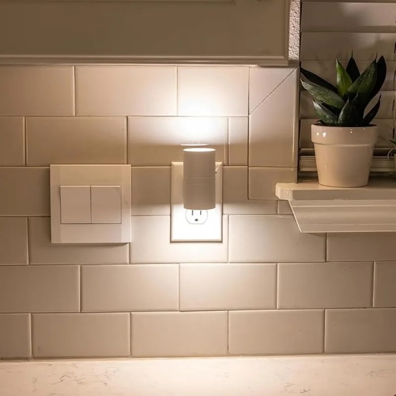 Plug In Night Light Dusk to Dawn Sensor Adjustable Brightness Stair Hallway - Image 5