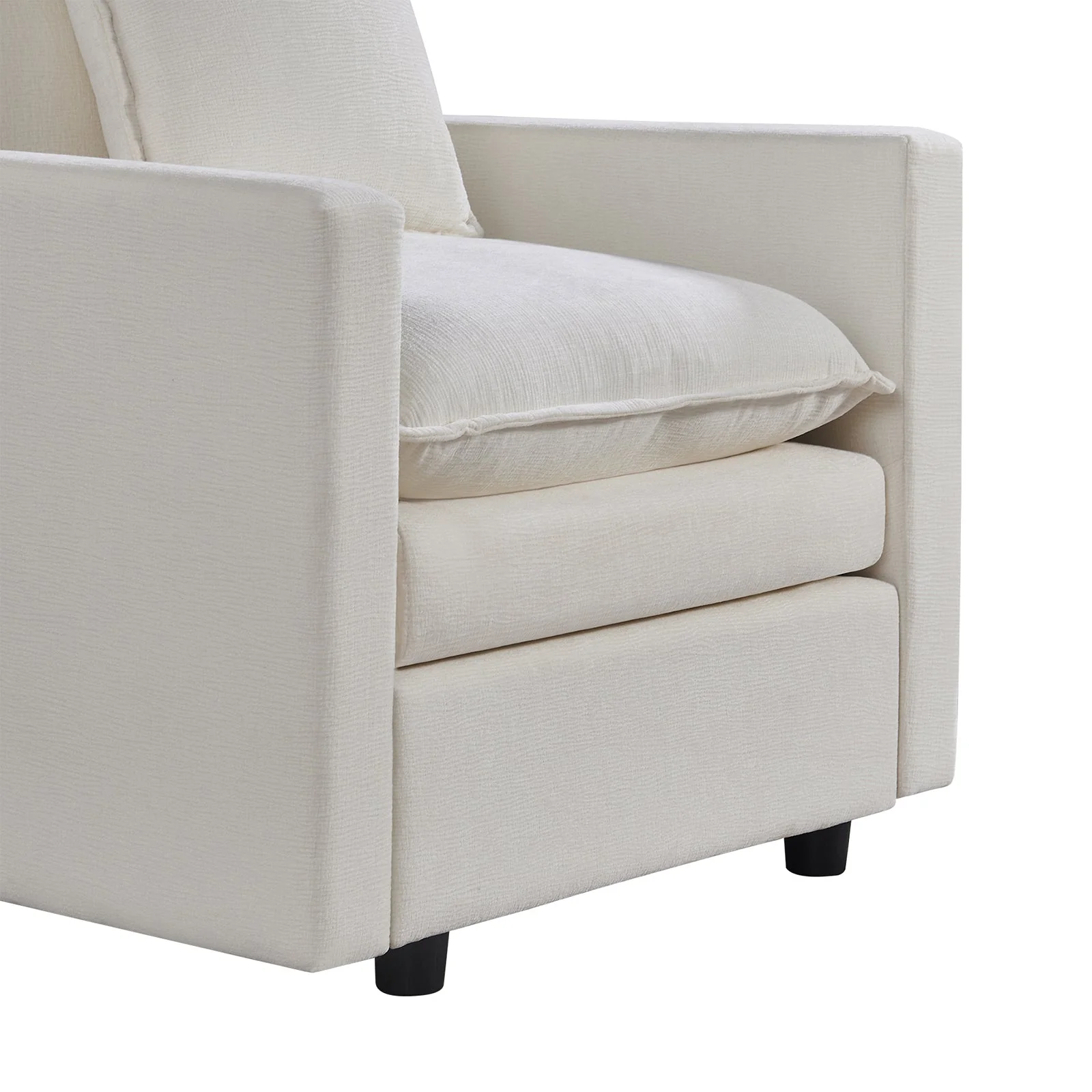 Plush Chenille Armchair with Deep Seating and Double-Layer Cushions - Image 13