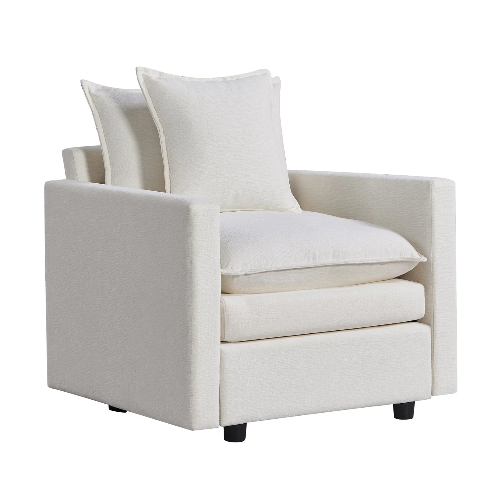 Plush Chenille Armchair with Deep Seating and Double-Layer Cushions - Image 5