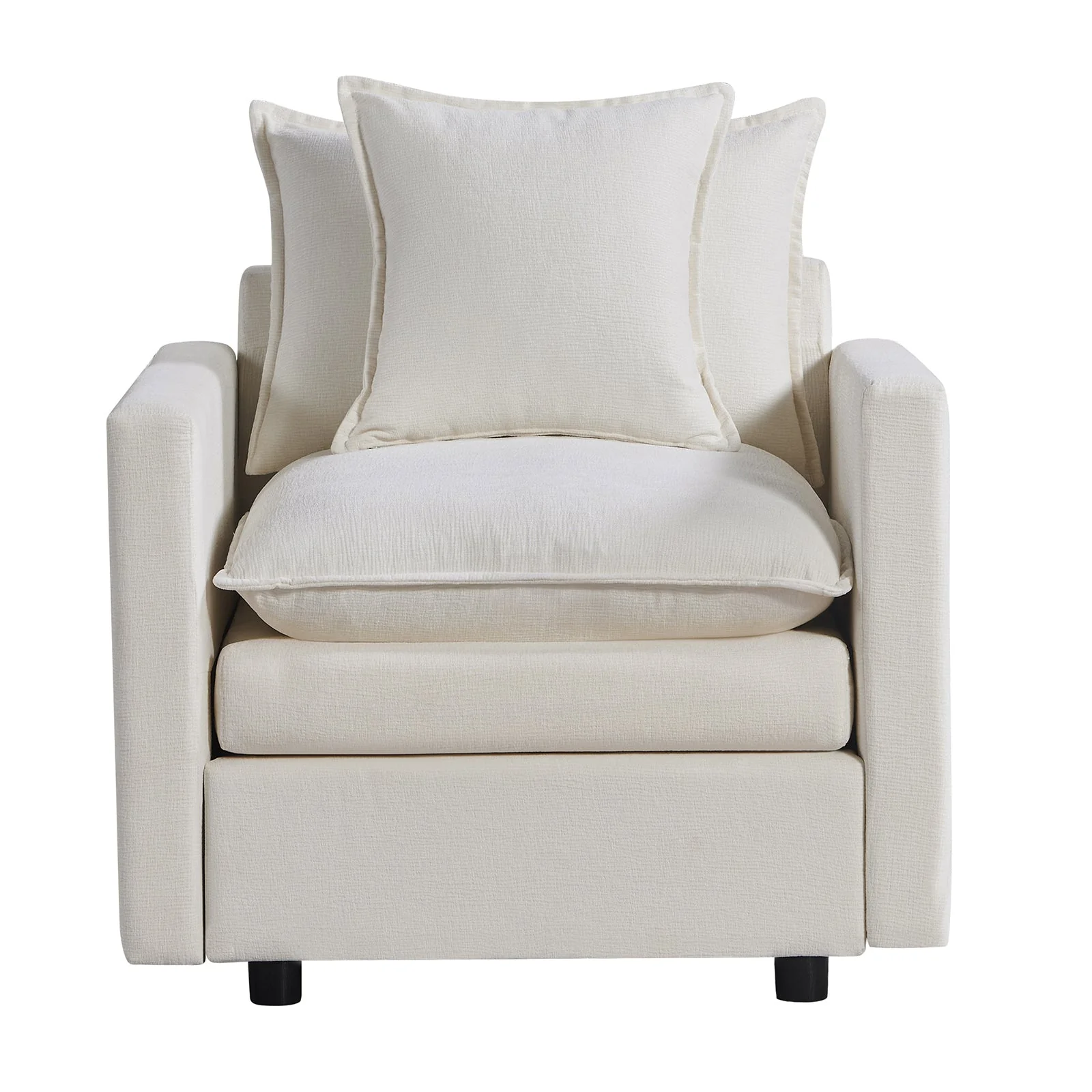 Plush Chenille Armchair with Deep Seating and Double-Layer Cushions - Image 6